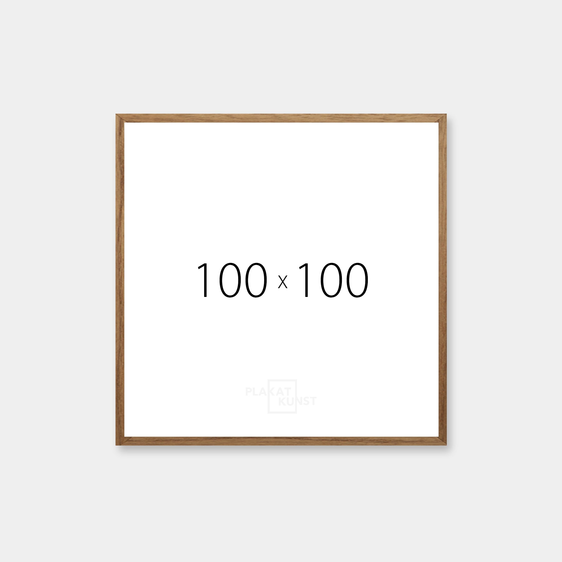 Mørk eg træramme - Bred (20 mm) - 100x100 cm