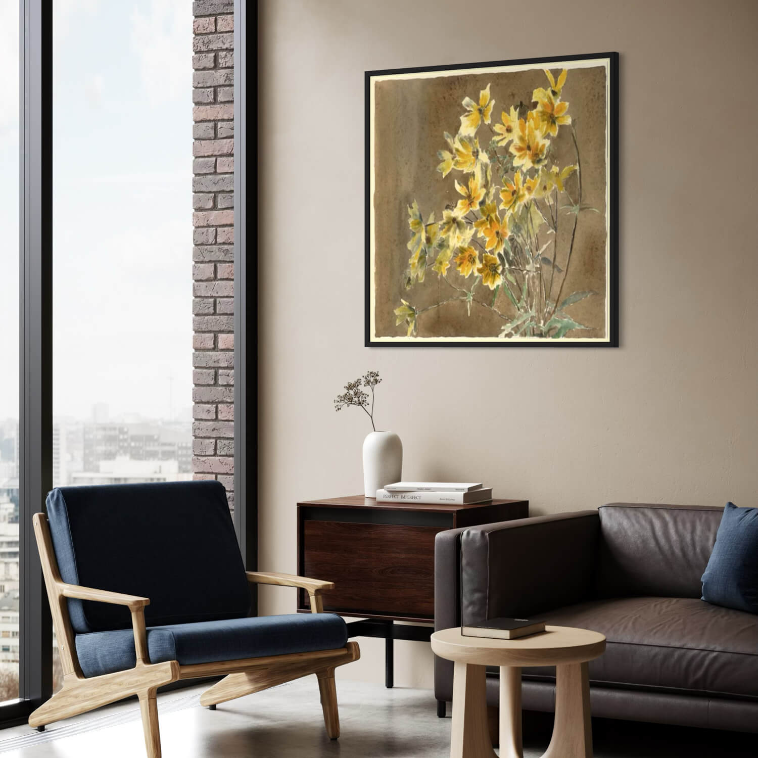 Sort træramme - Bred (20x30 mm)