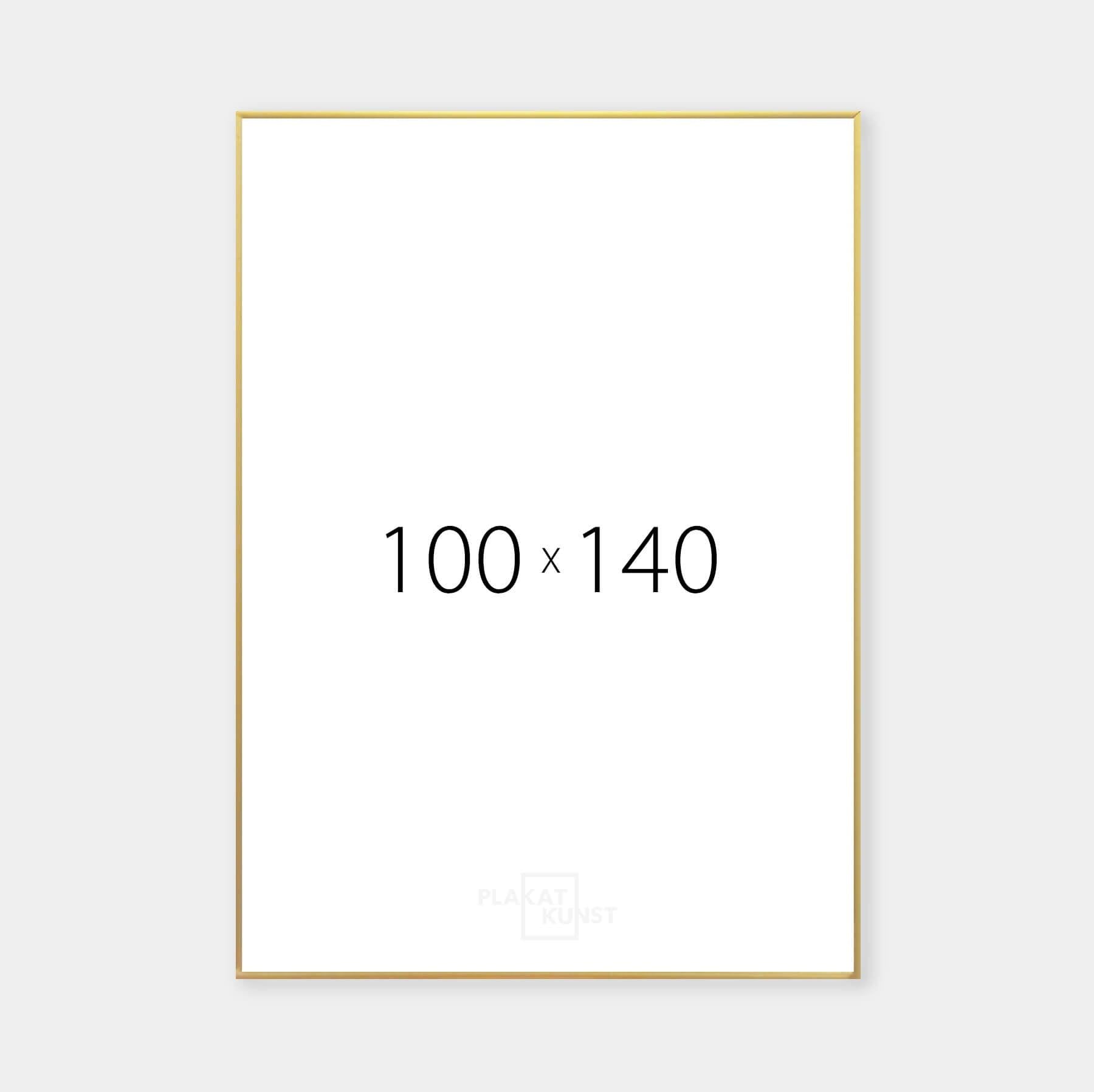 Guld premium aluramme - Smal (6 mm) - 100x140 cm-PlakatKunst