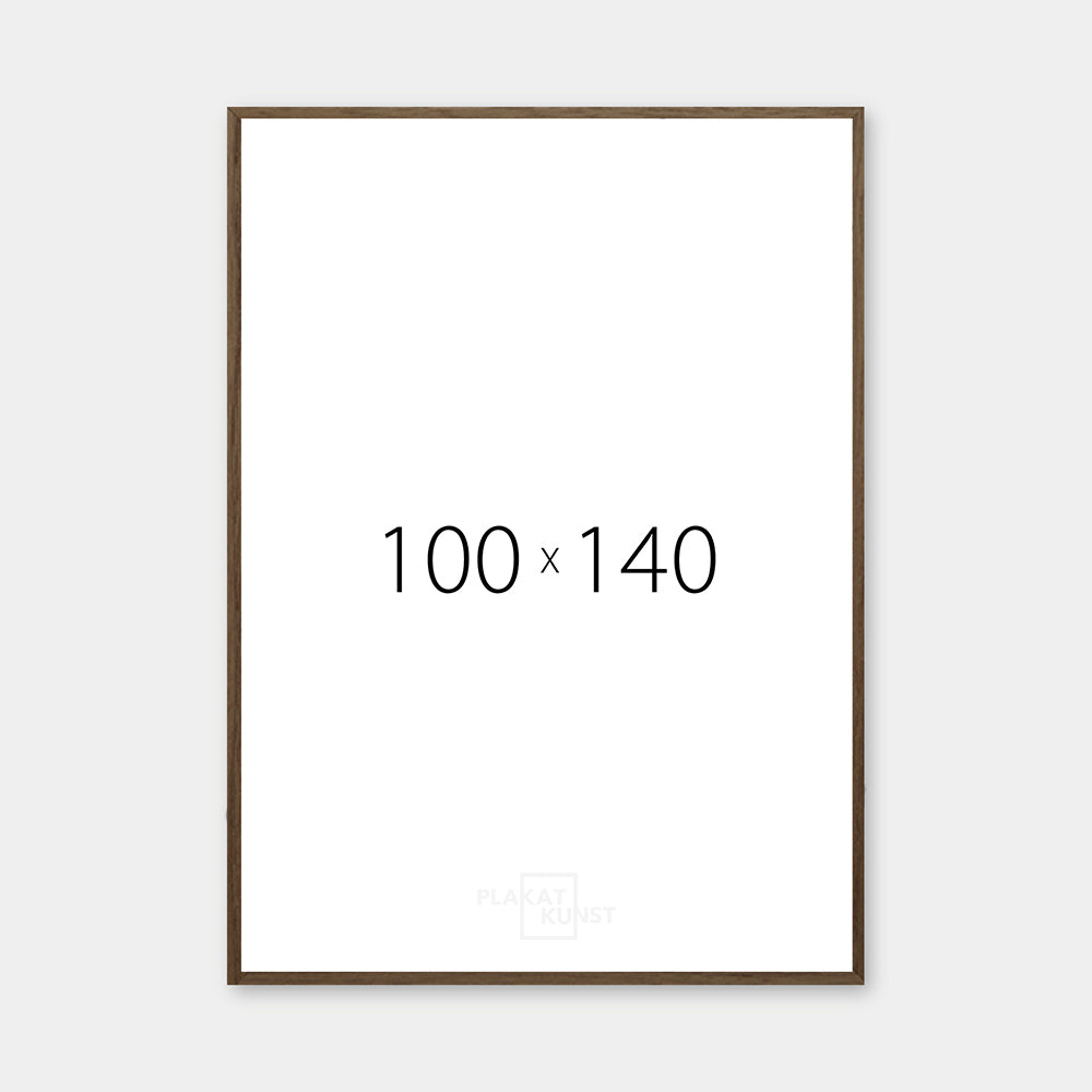 Røget eg træramme - Bred (20 mm) - 100x140 cm