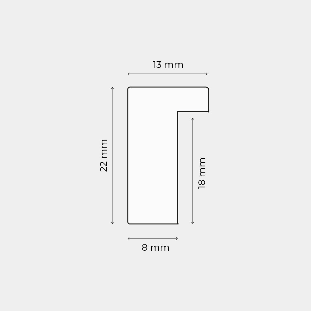 Massiv egetræsramme - Smal (13 mm)