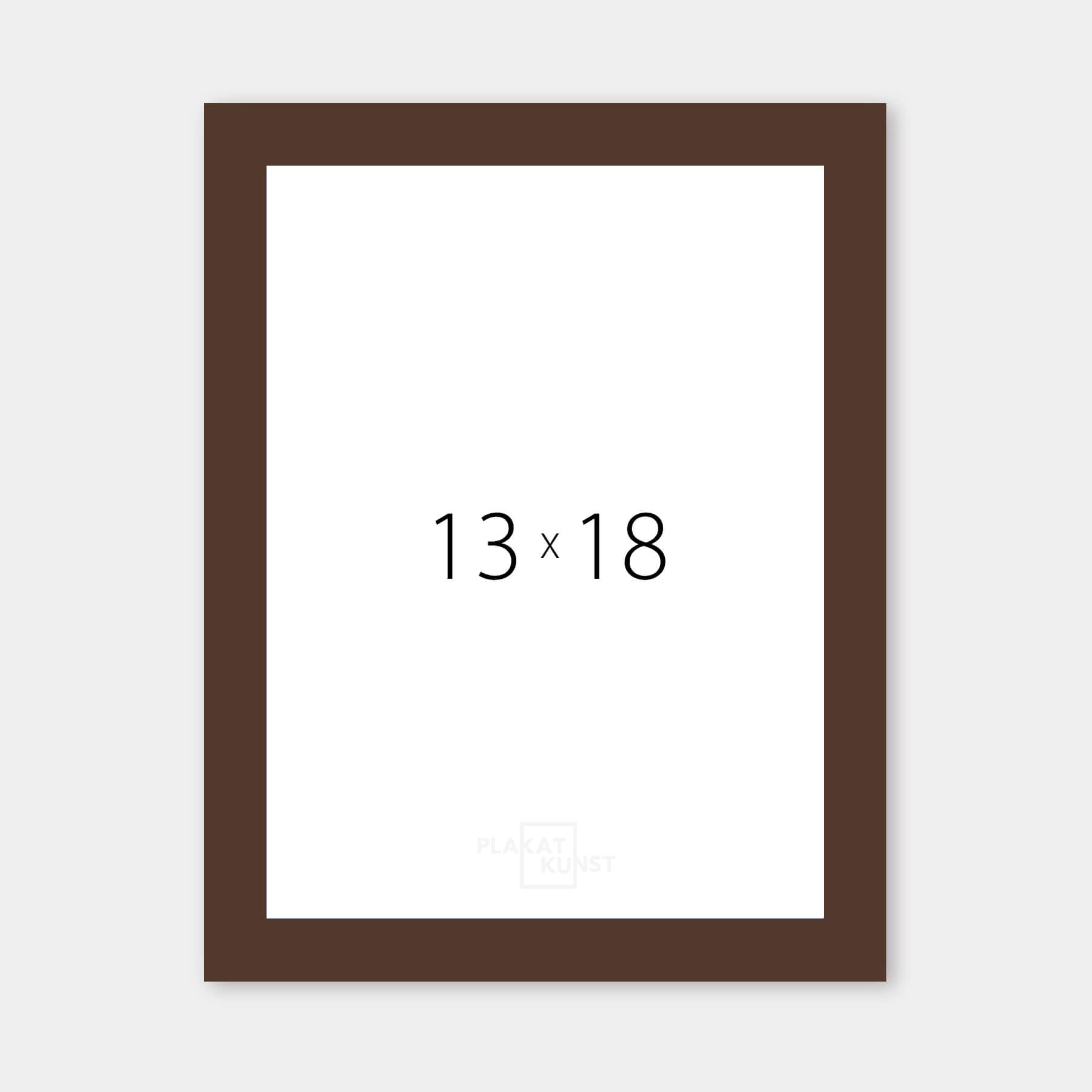 Brun mat træramme – Smal (15 mm) – 13x18 cm