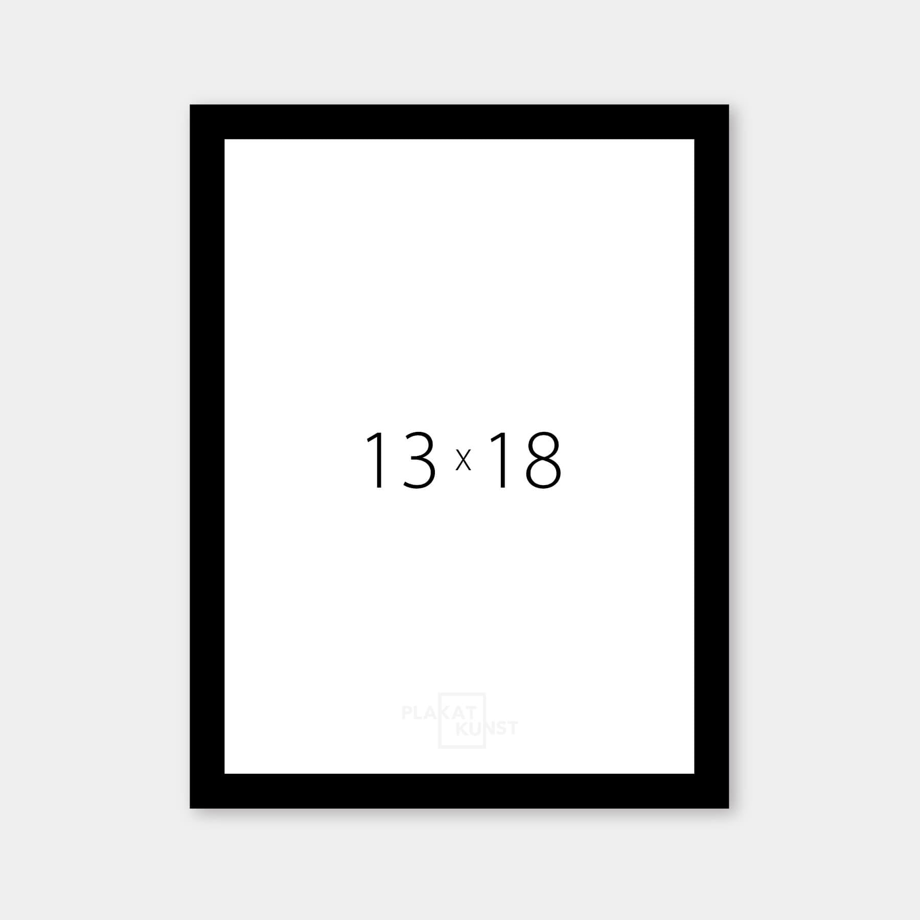 Sort træramme - Smal (10 mm) – 13x18 cm