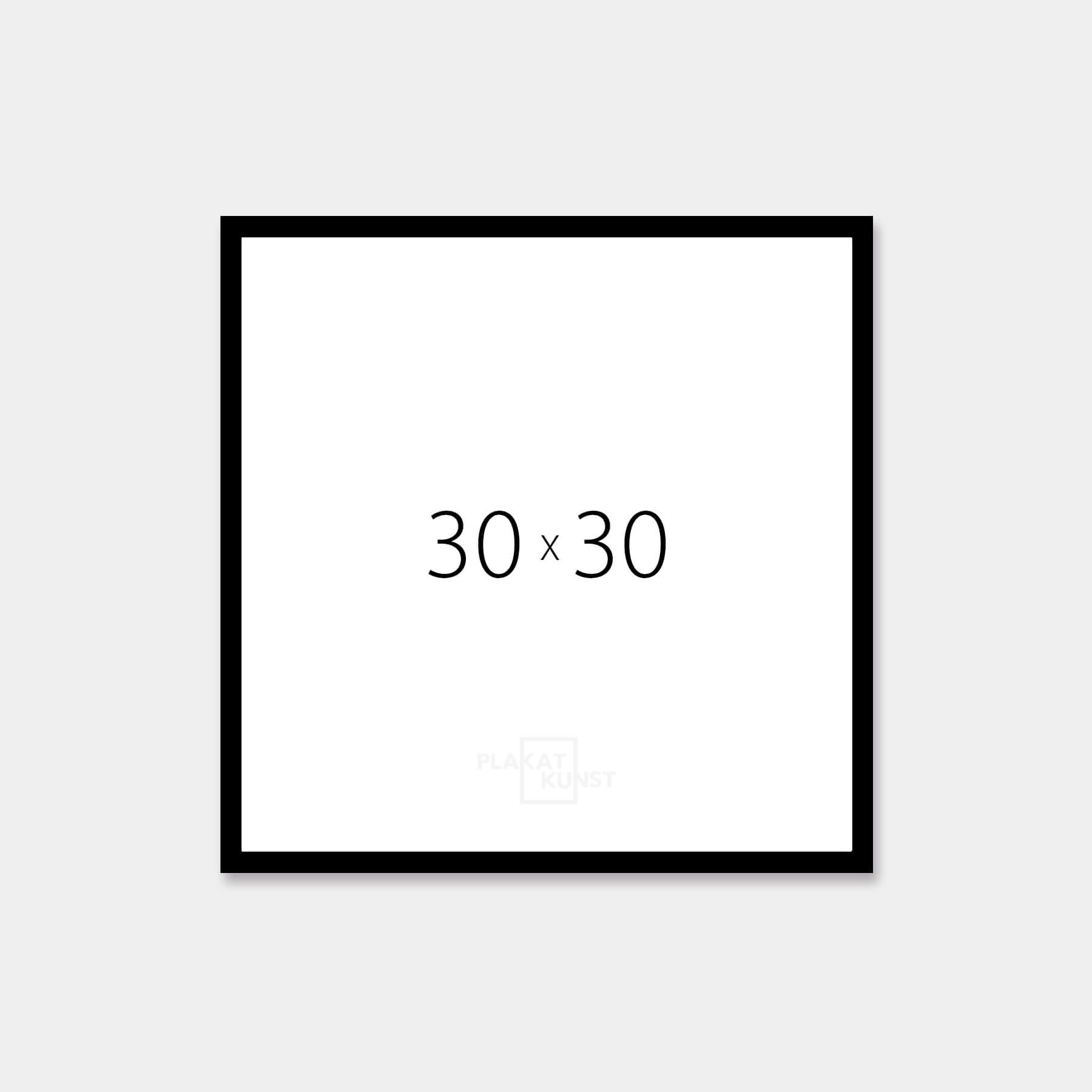 Sort aluramme - Smal (9 mm) - 30×30 cm