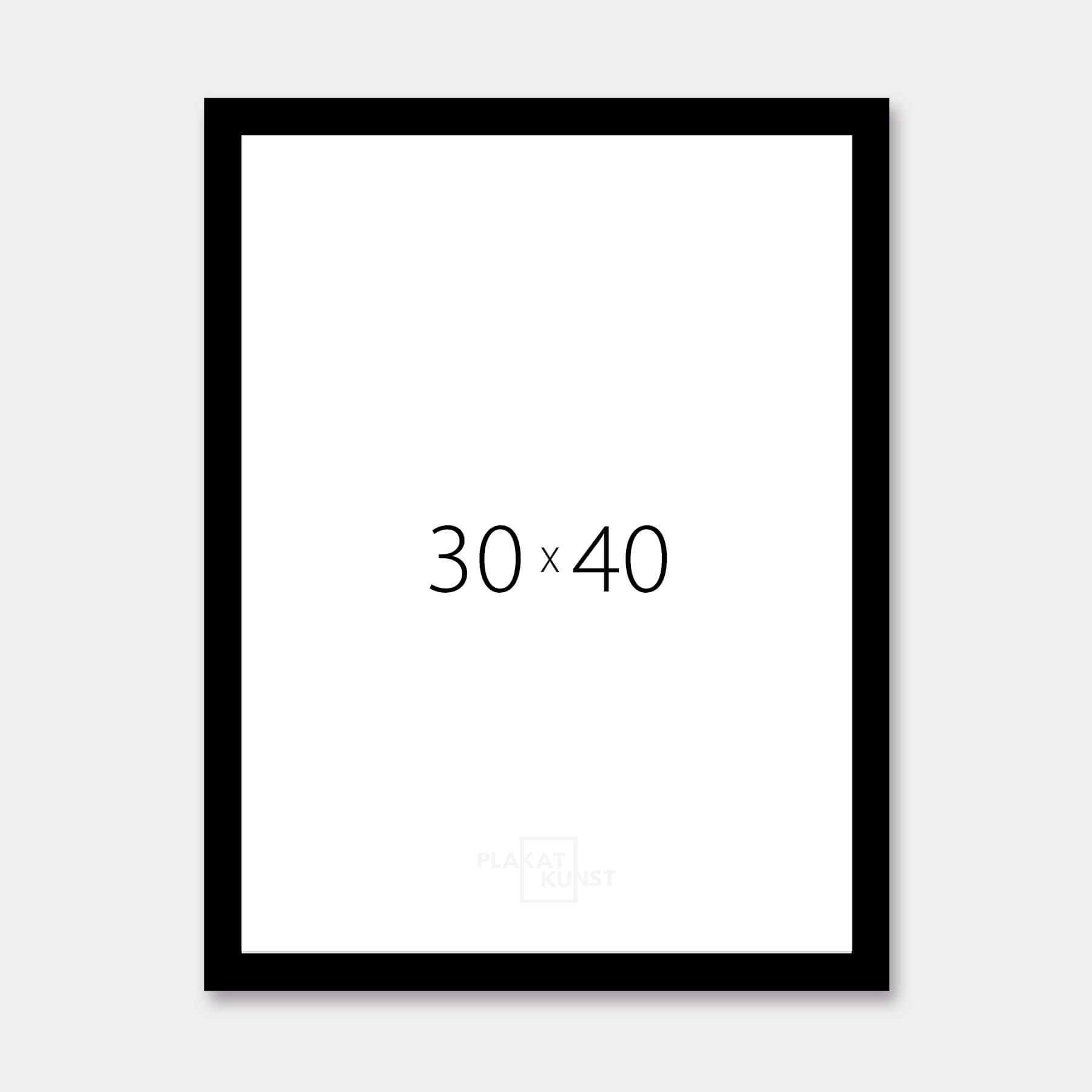 Sort træramme - Bred (20 mm) - 30x40 cm
