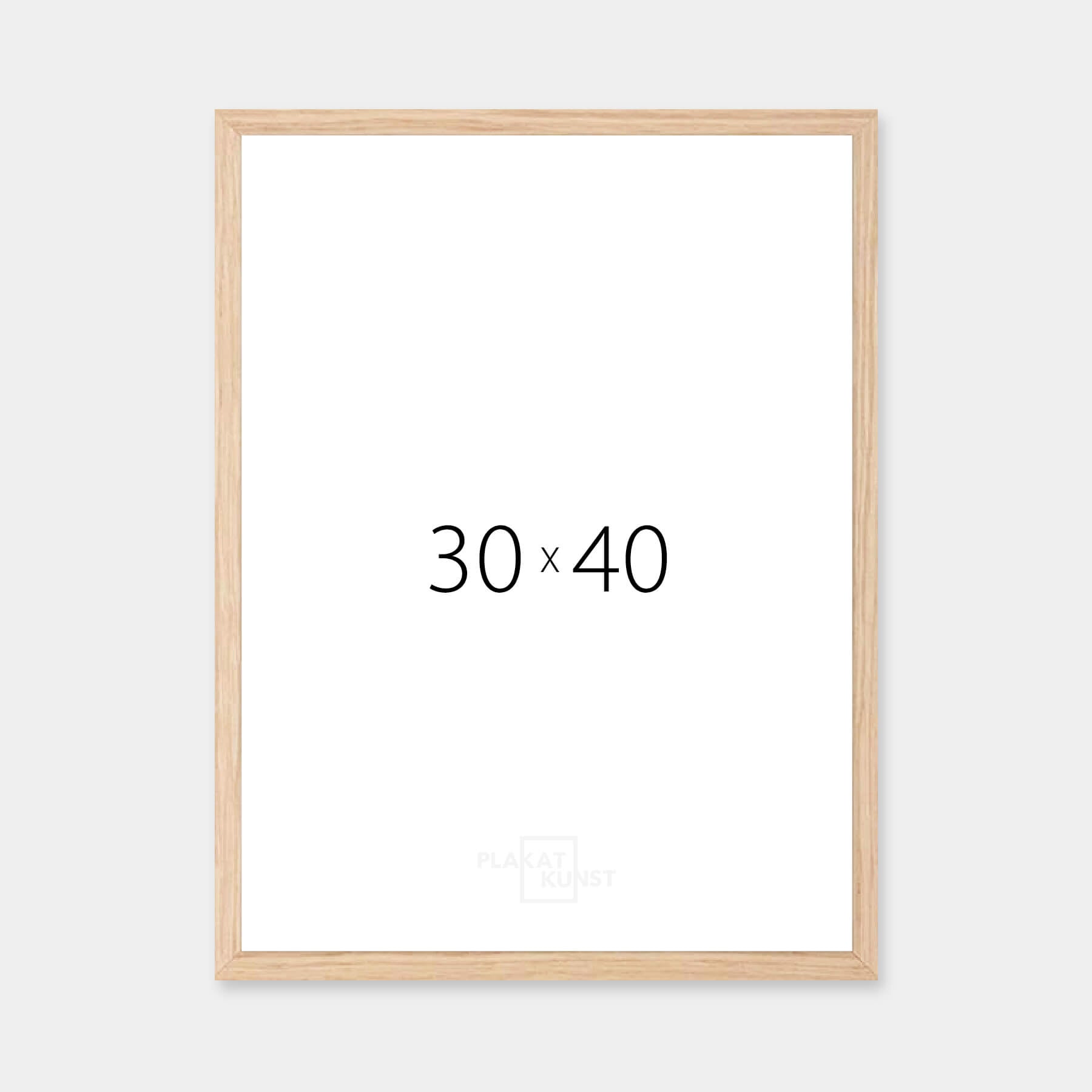 Massiv egetræsramme - Smal (12 mm) - 30x40 cm