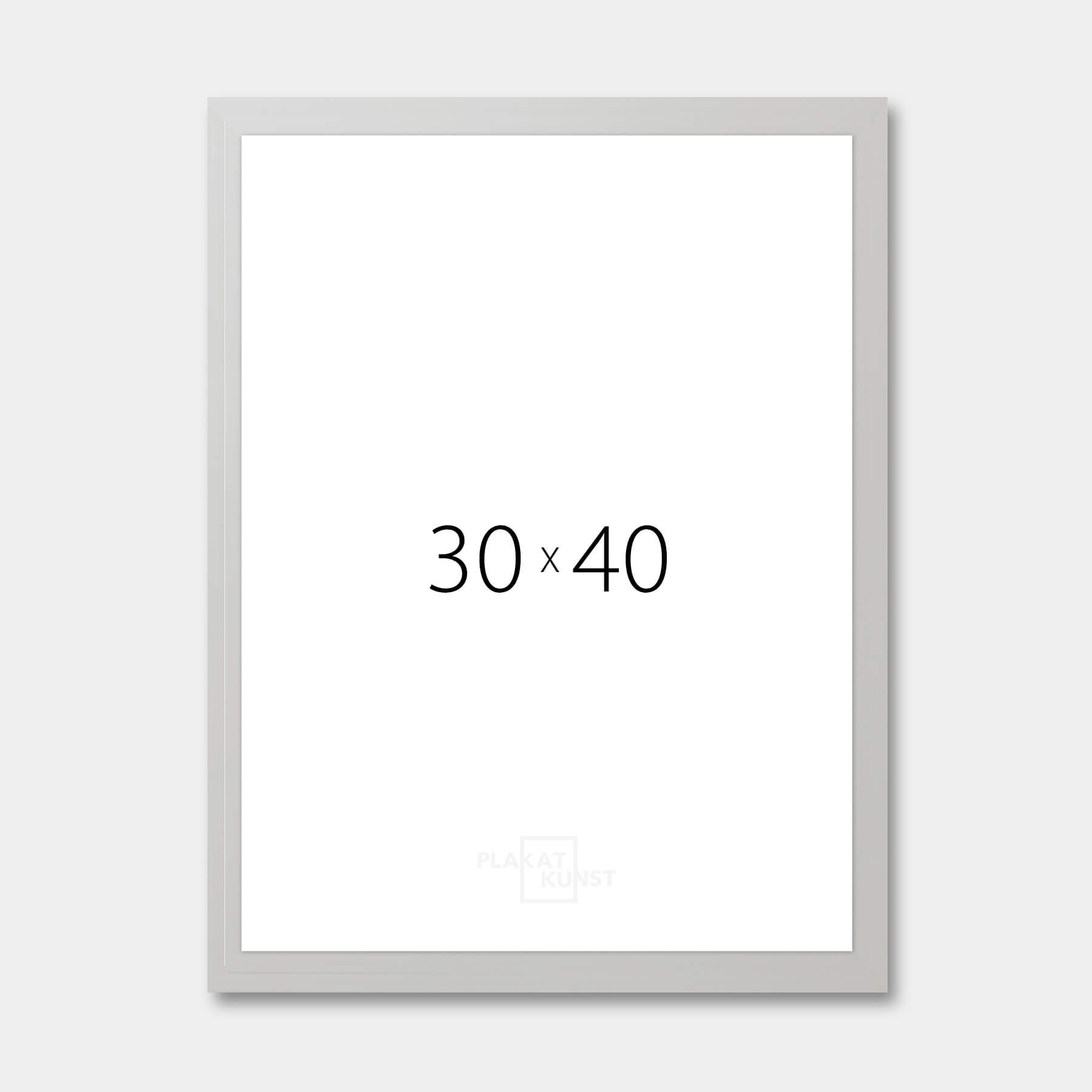 30x40 sølvramme - Bred | Trærammer i sølv | PlakatKunst.dk