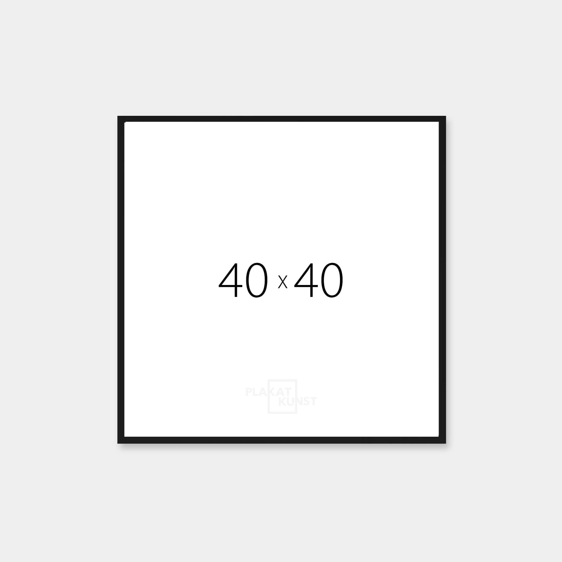 Sort aluramme - Smal (9 mm) - 40x40 cm