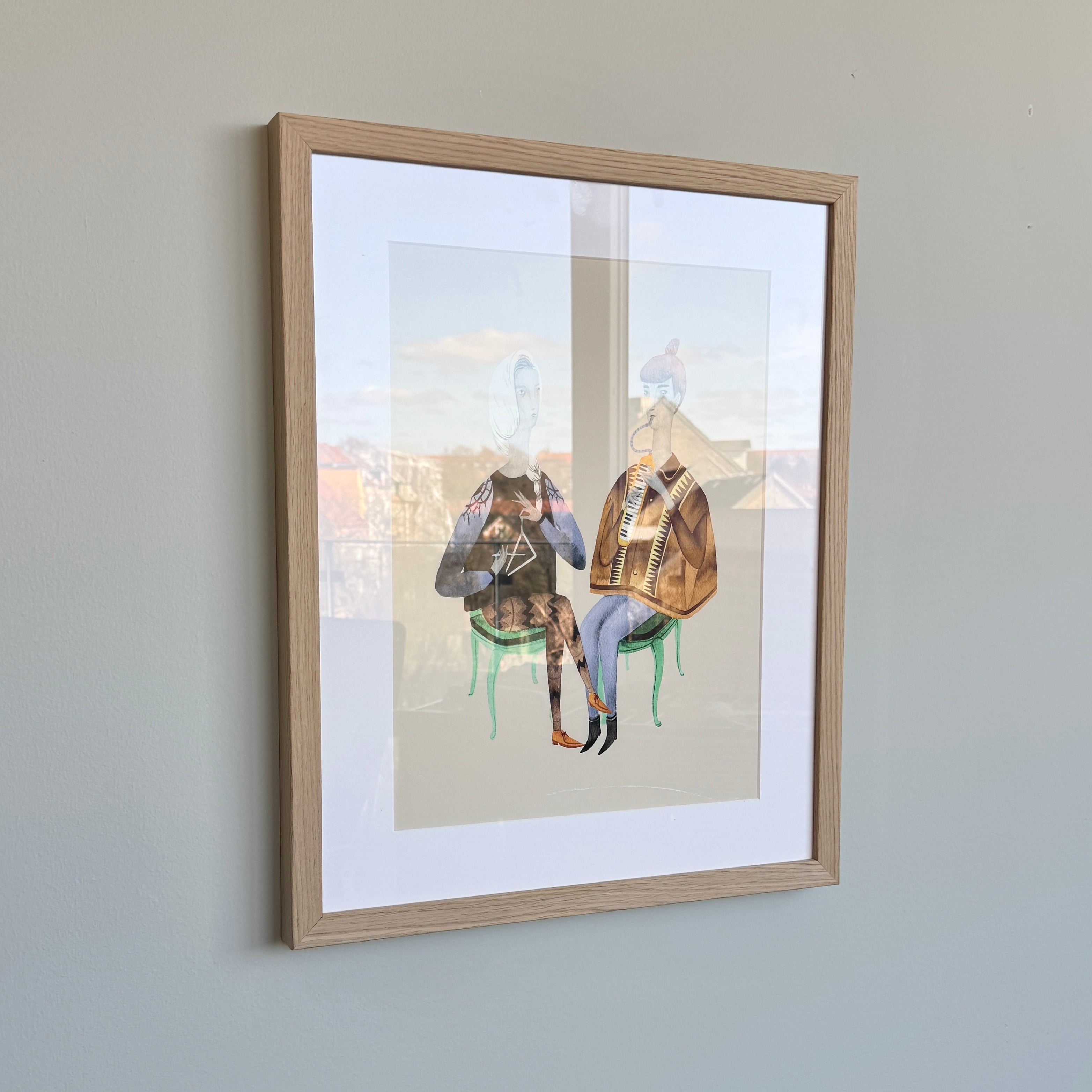 Lys eg træramme - Bred (20 mm)