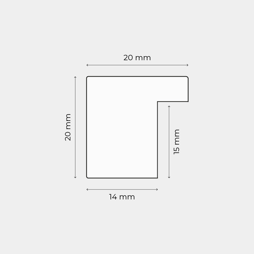 Massiv egetræsramme - Bred (20 mm) - 60x80 cm