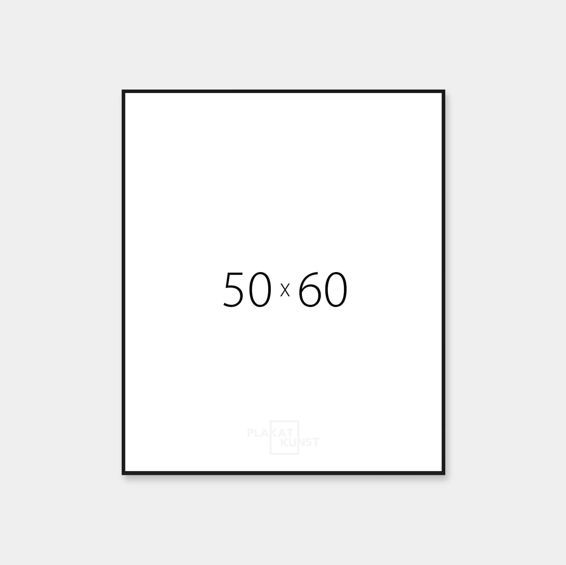 Sort aluramme - Smal (9 mm) – 50×60 cm