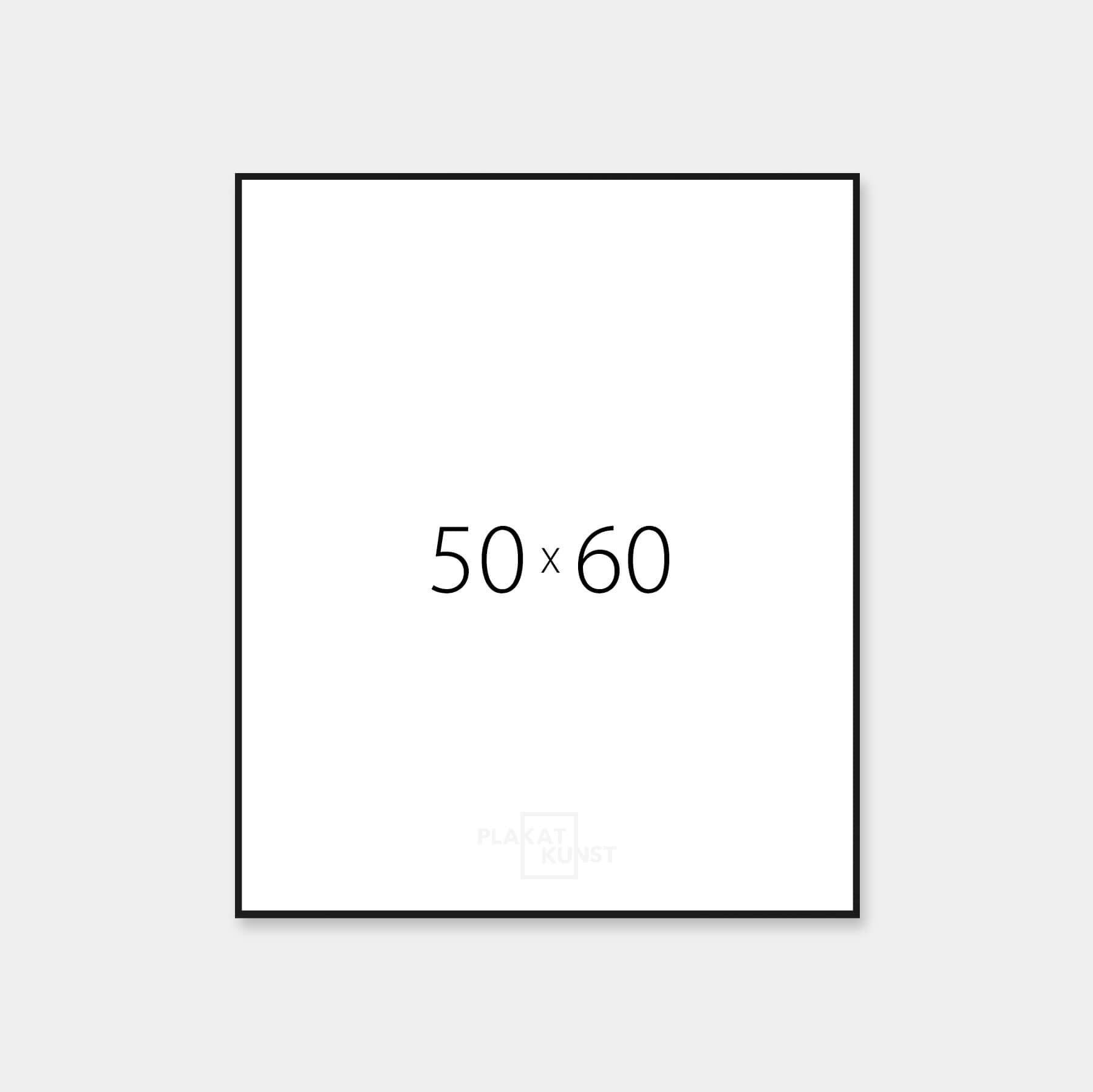 Sort aluramme - Smal (9 mm) – 50x60 cm
