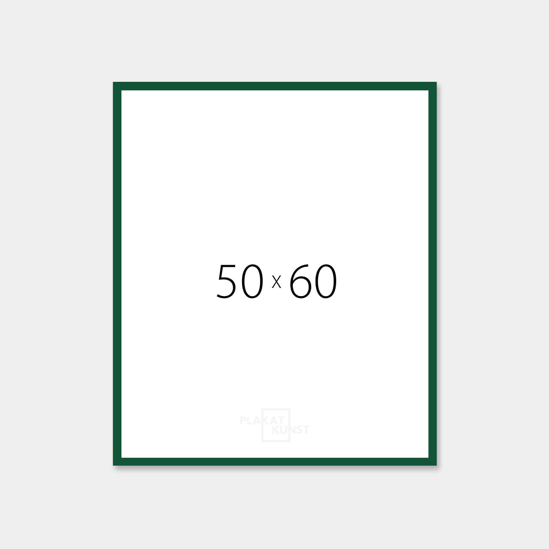 Grøn blank træramme – Smal (14 mm) – 50x60 cm