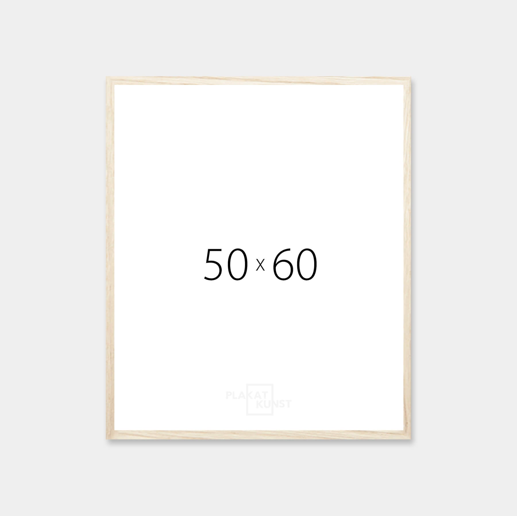 Lys eg træramme – Smal (15 mm) – 50x60 cm
