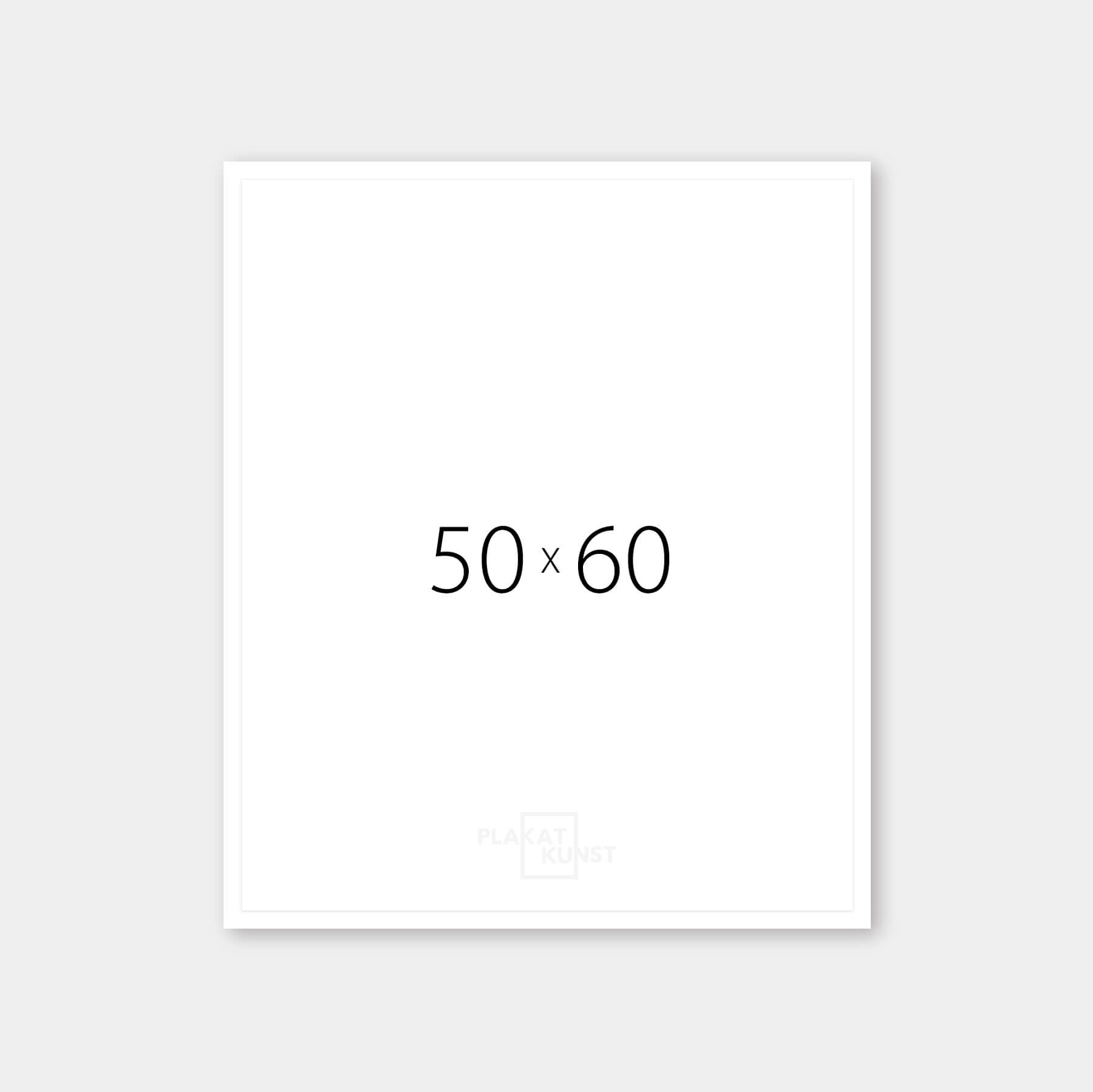 Hvid træramme – Smal (15 mm) – 50x60 cm