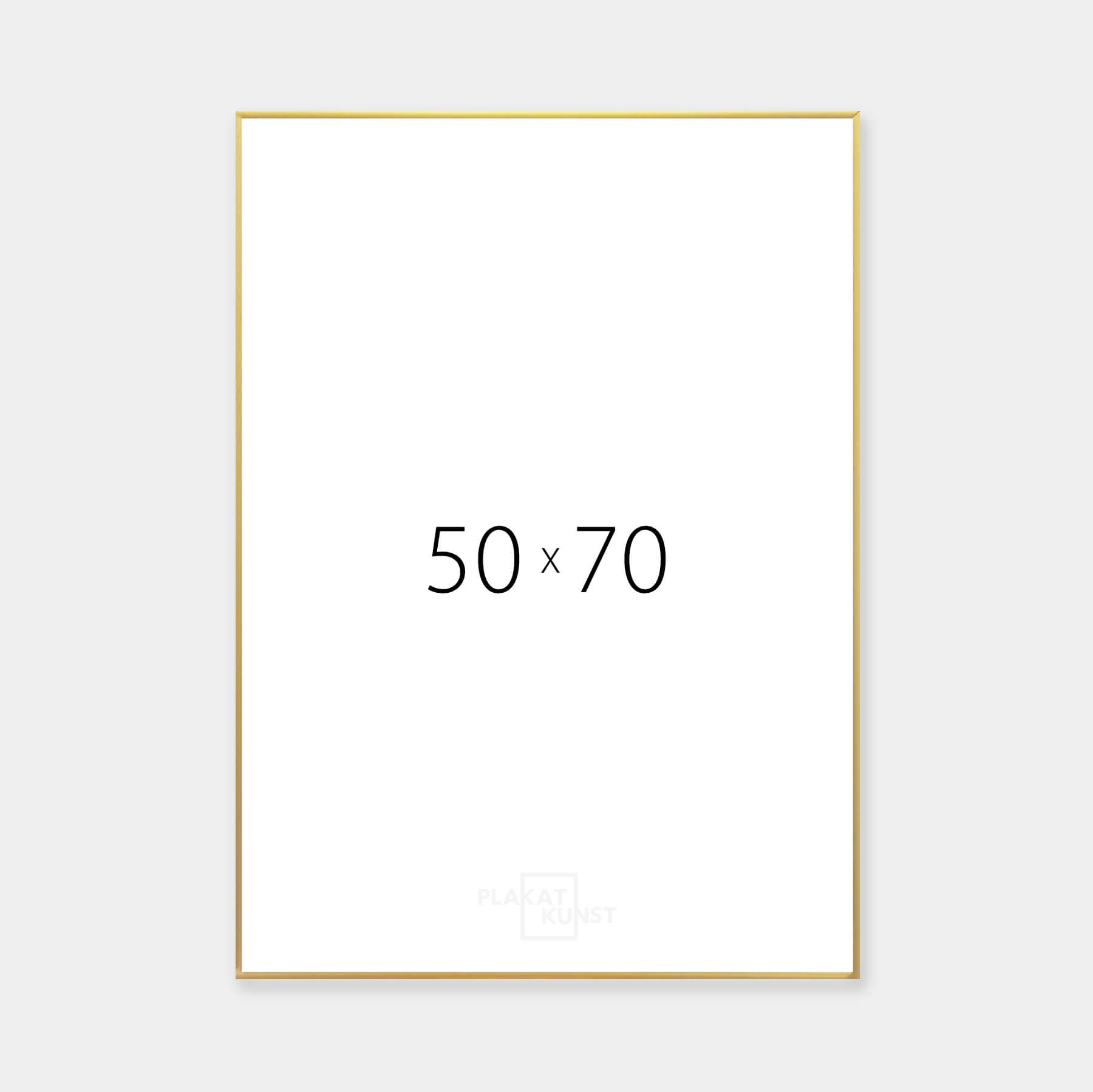 Guld aluramme - Smal (9 mm) - 50x70 cm