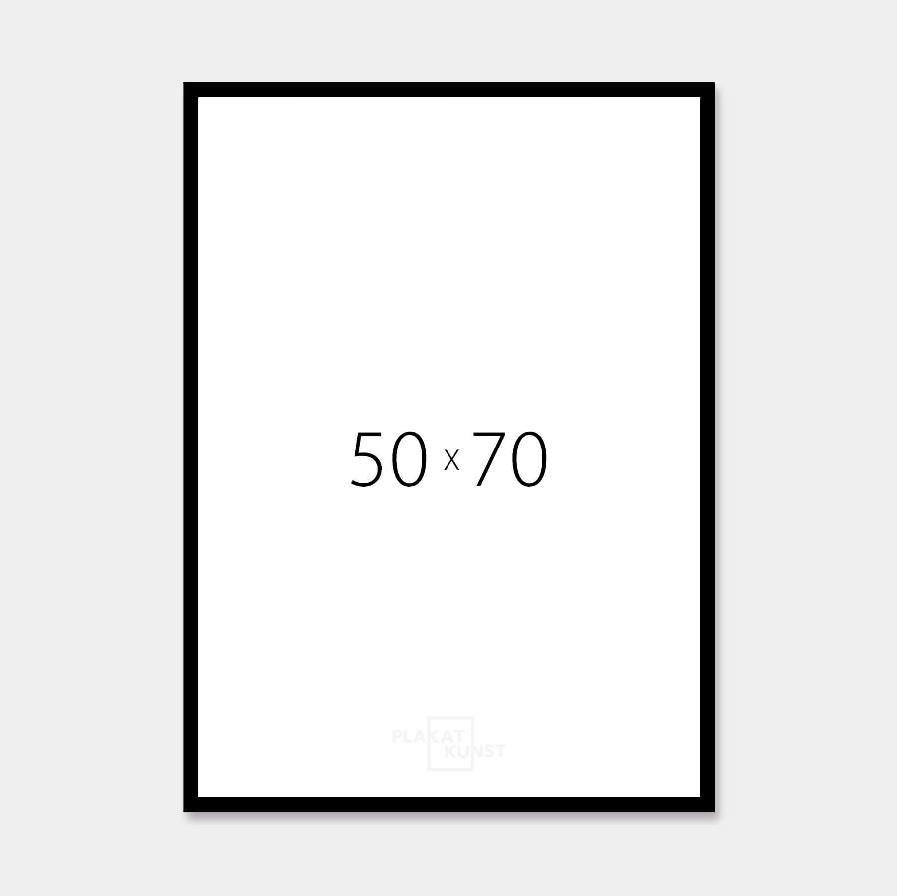 Sort træramme - Smal (15 mm) - 50x70 cm