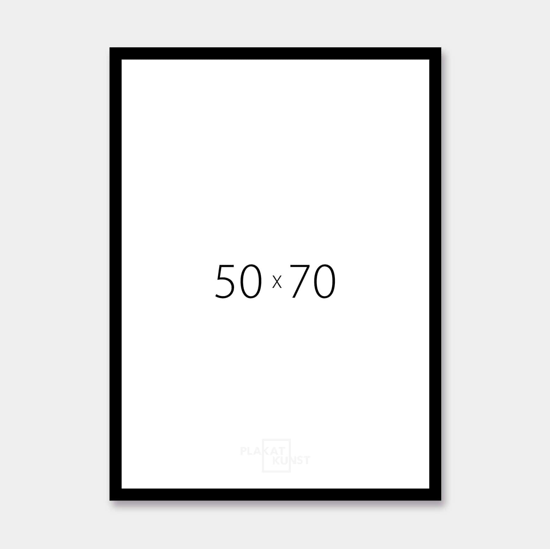 Sort træramme med struktur - Bred (20 mm) - 50x70 cm-PlakatKunst