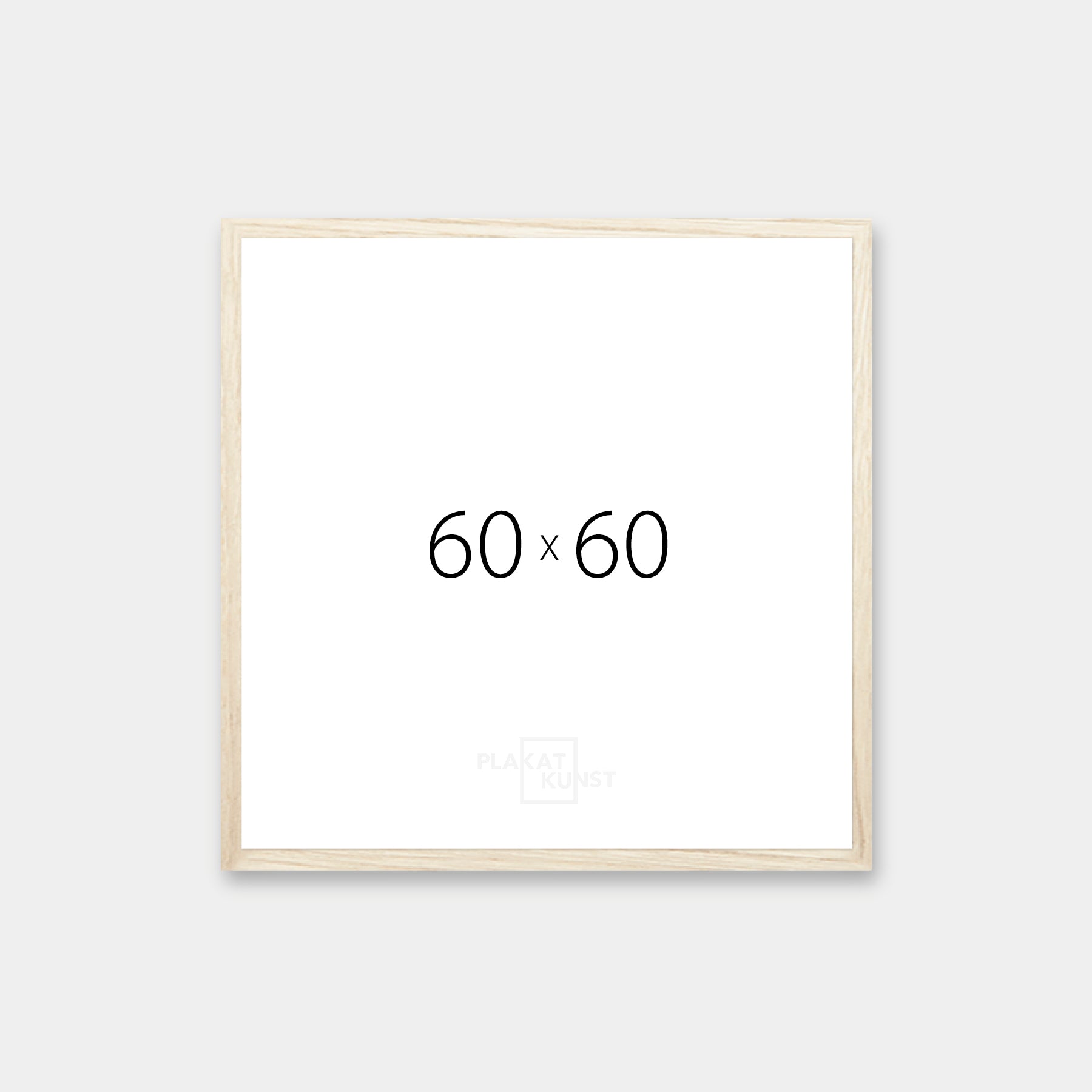 Lys eg træramme - Bred (20 mm) - 60x60 cm