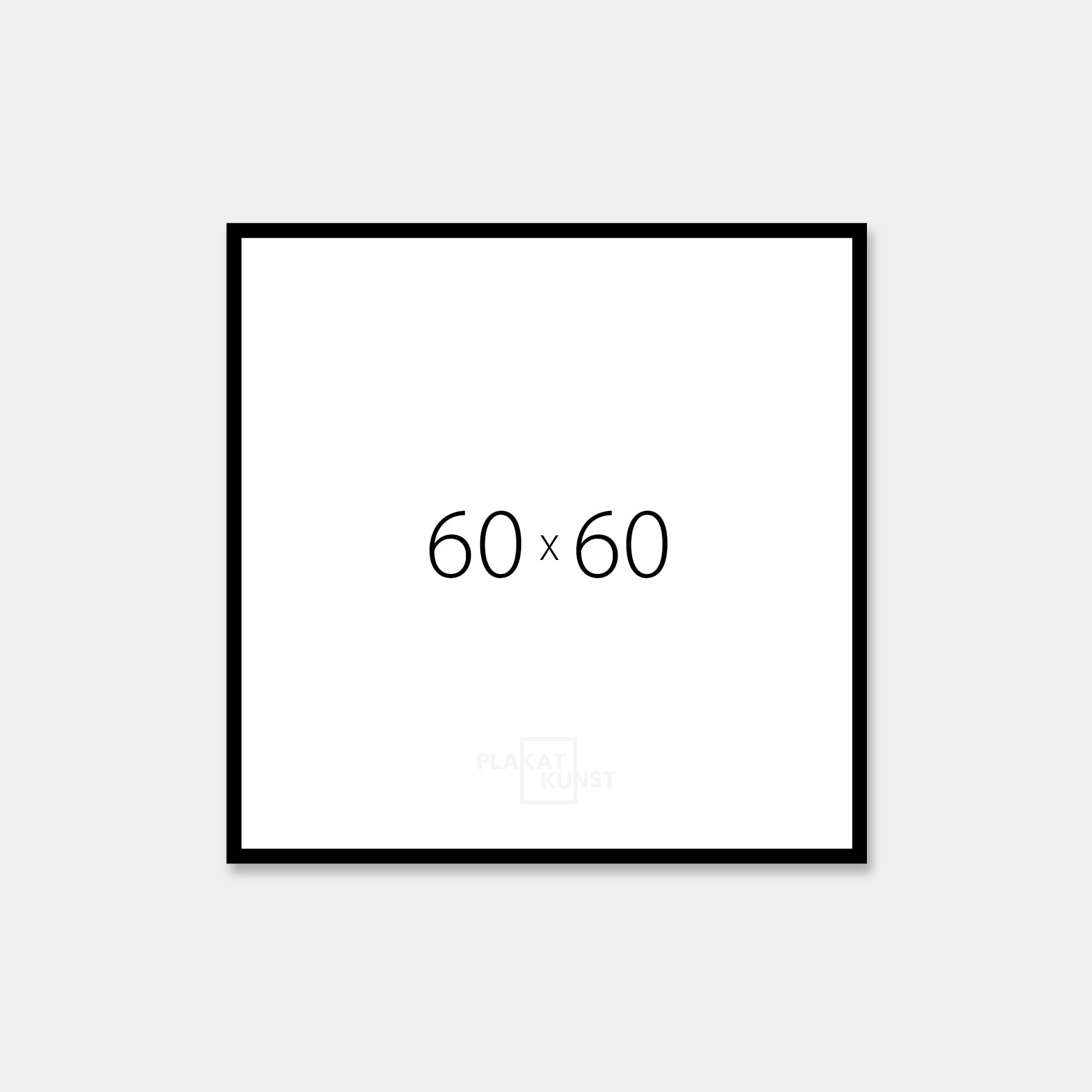 Sort blank træramme - Smal (13 mm) - 60x60 cm
