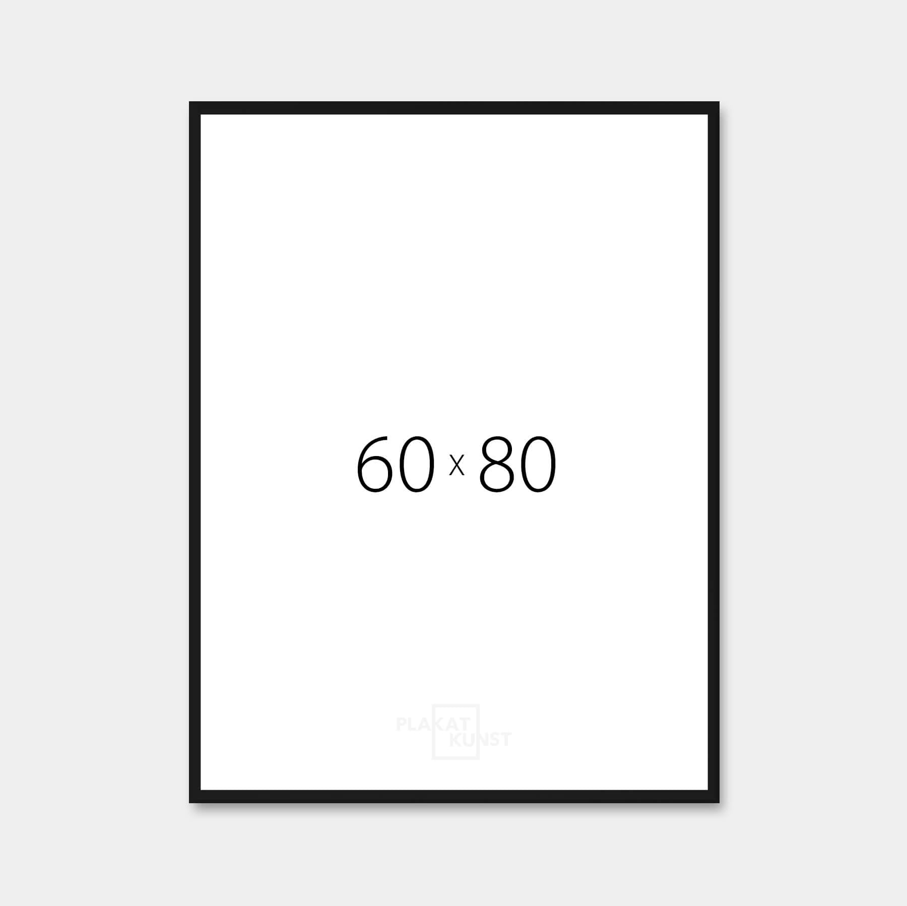 Sort aluramme – Smal (9 mm) – 60x80 cm
