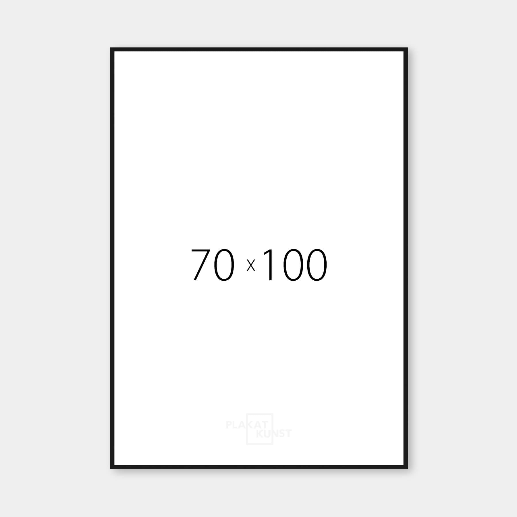 Sort premium aluramme - Smal (6 mm) - 70x100 cm