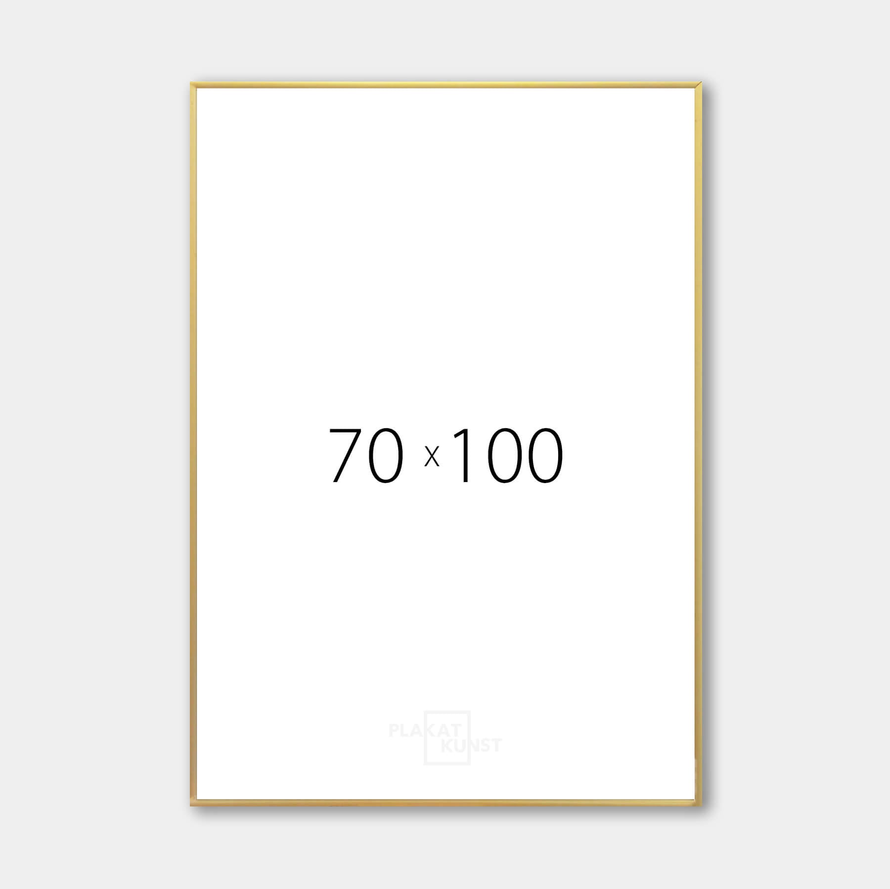 Guld premium aluramme - Smal (6 mm) - 70x100 cm
