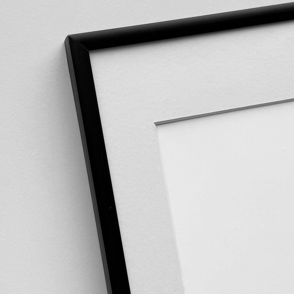 Sort aluramme - Smal (9 mm) - 30×30 cm-PlakatKunst