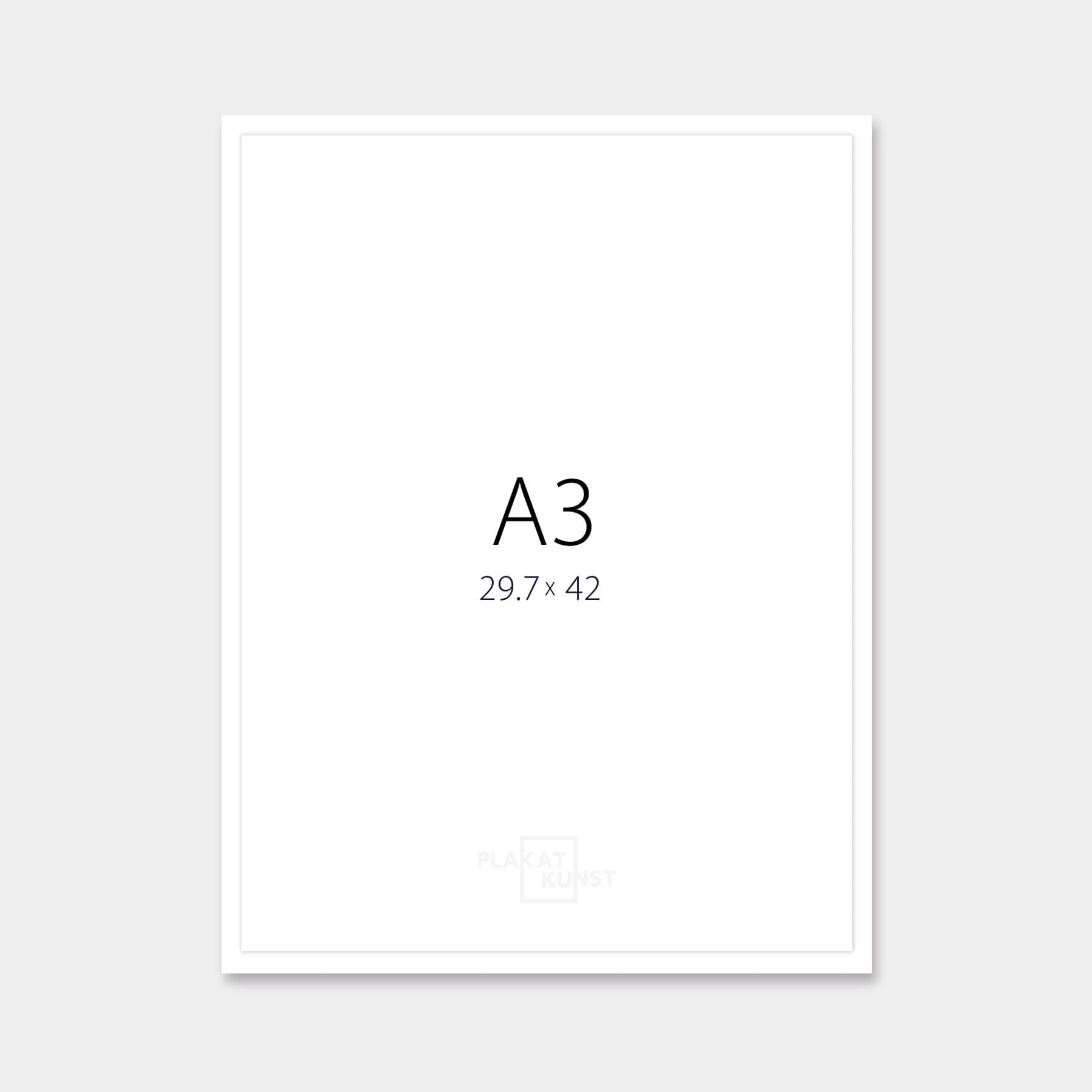 Hvid træramme – Smal (10 mm) – A3 (30x42 cm)