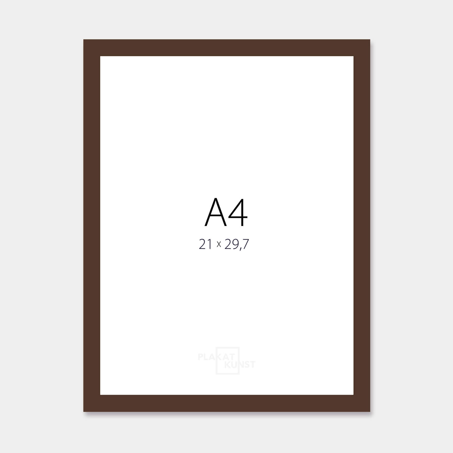 Brun mat træramme – Smal (15 mm) – A4 (21x29.7 cm)