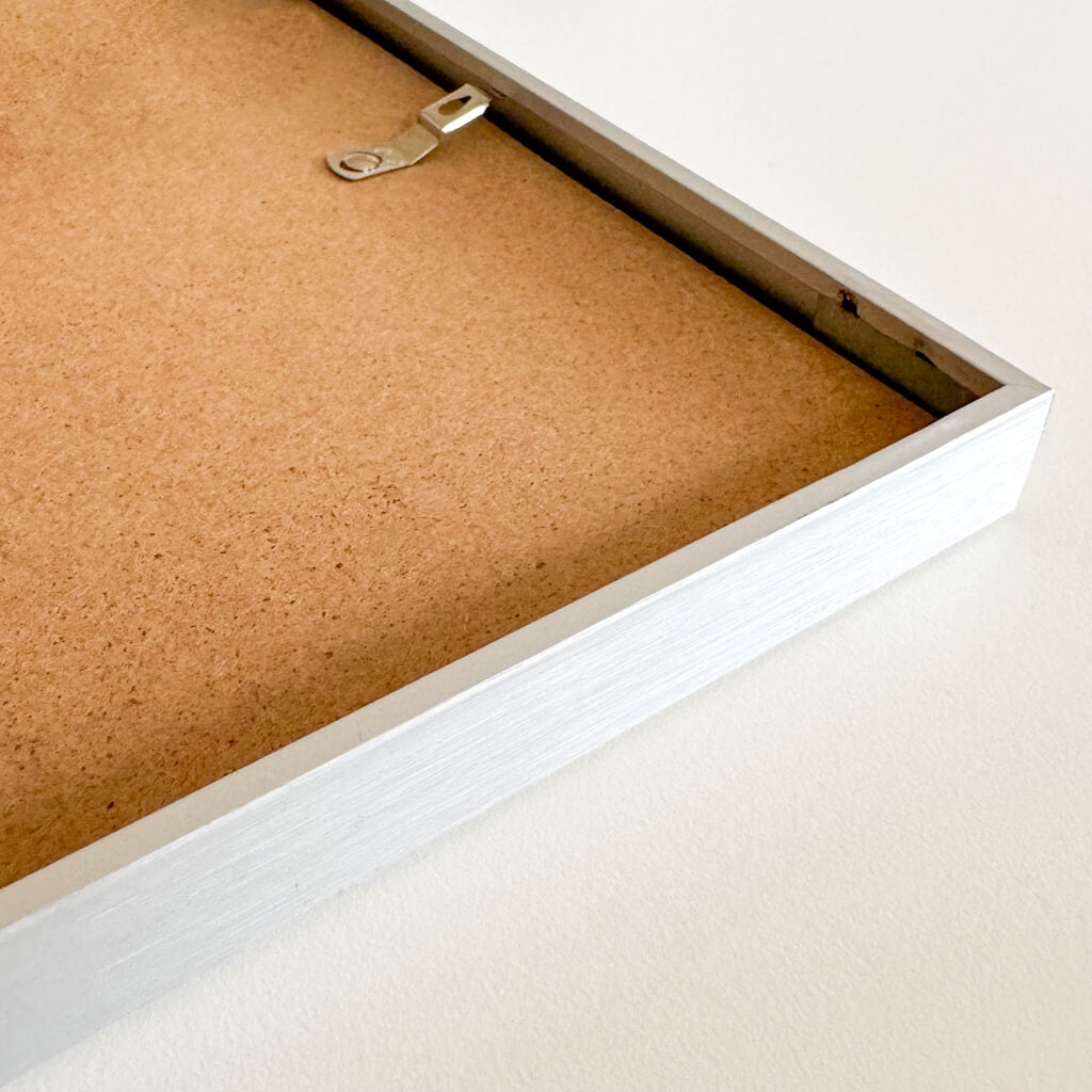 Mat sølv aluramme – Smal (9 mm) – 60x80 cm
