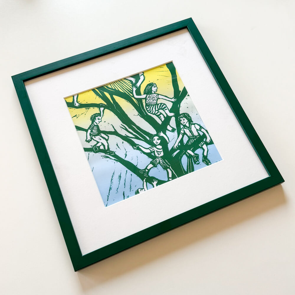 Mørk grøn mat træramme - Smal (15 mm) - 30x30 cm
