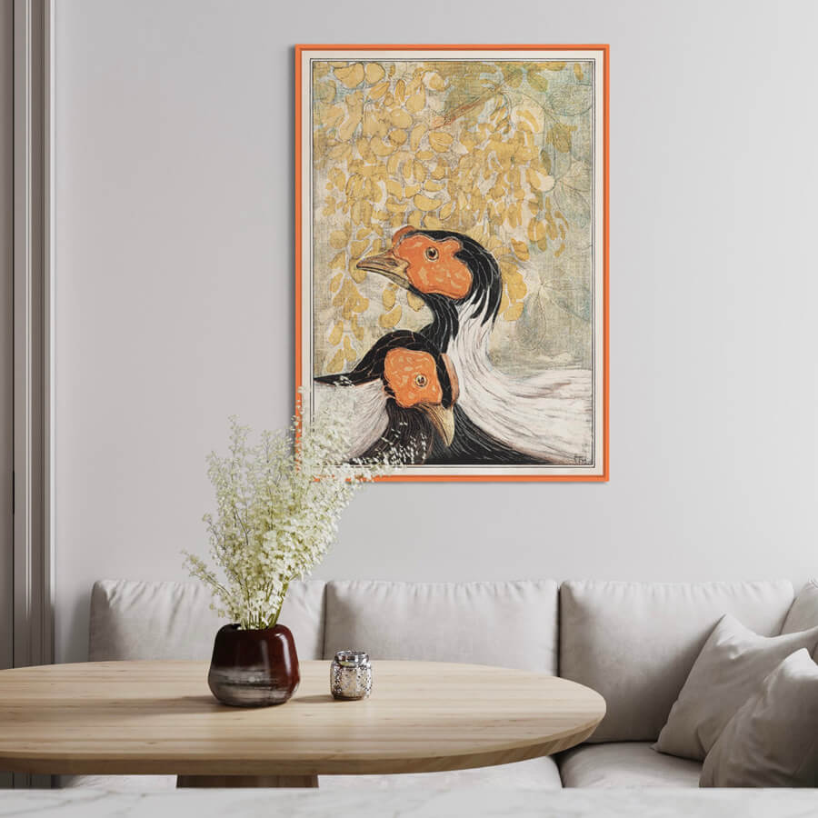 Orange blank træramme - Smal (13 mm) - 50x60 cm-PlakatKunst