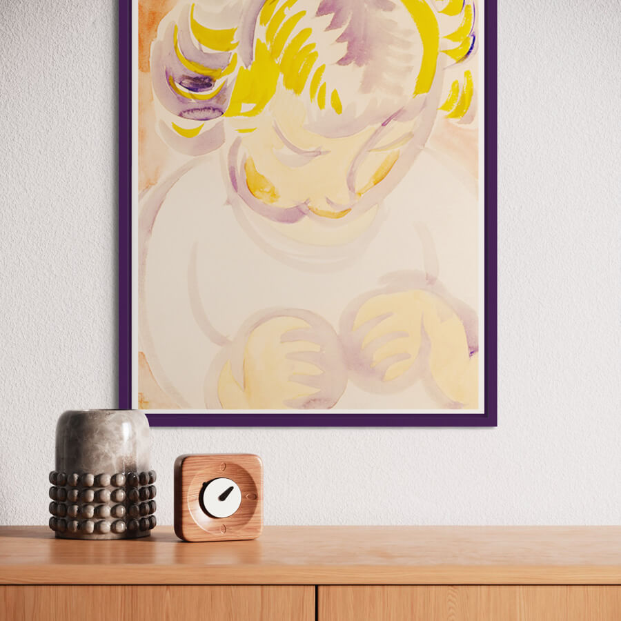 Lilla mat træramme - Smal (15 mm) - 40x40 cm-PlakatKunst