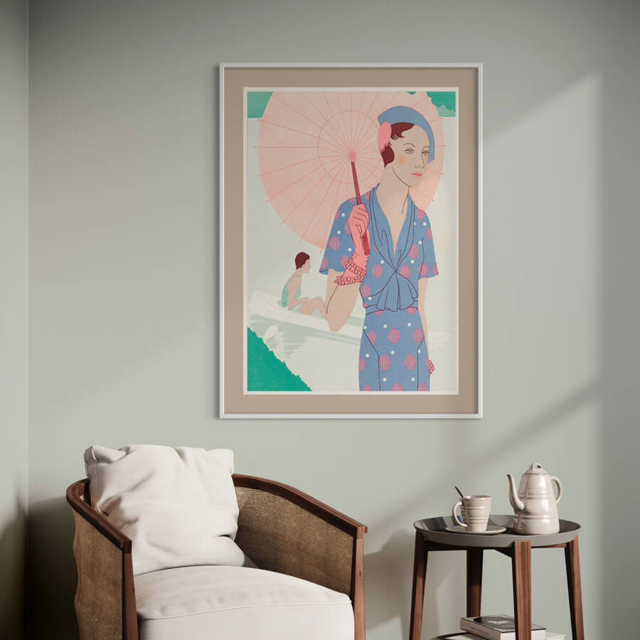 Hvid træramme - Smal (15 mm) - 50x70 cm-PlakatKunst
