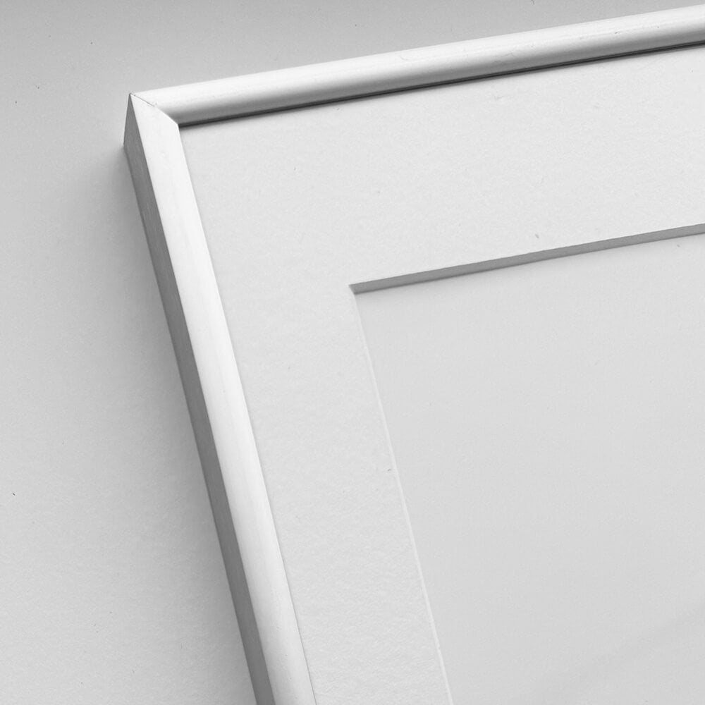 Mat sølv premium aluramme - Smal (6 mm)