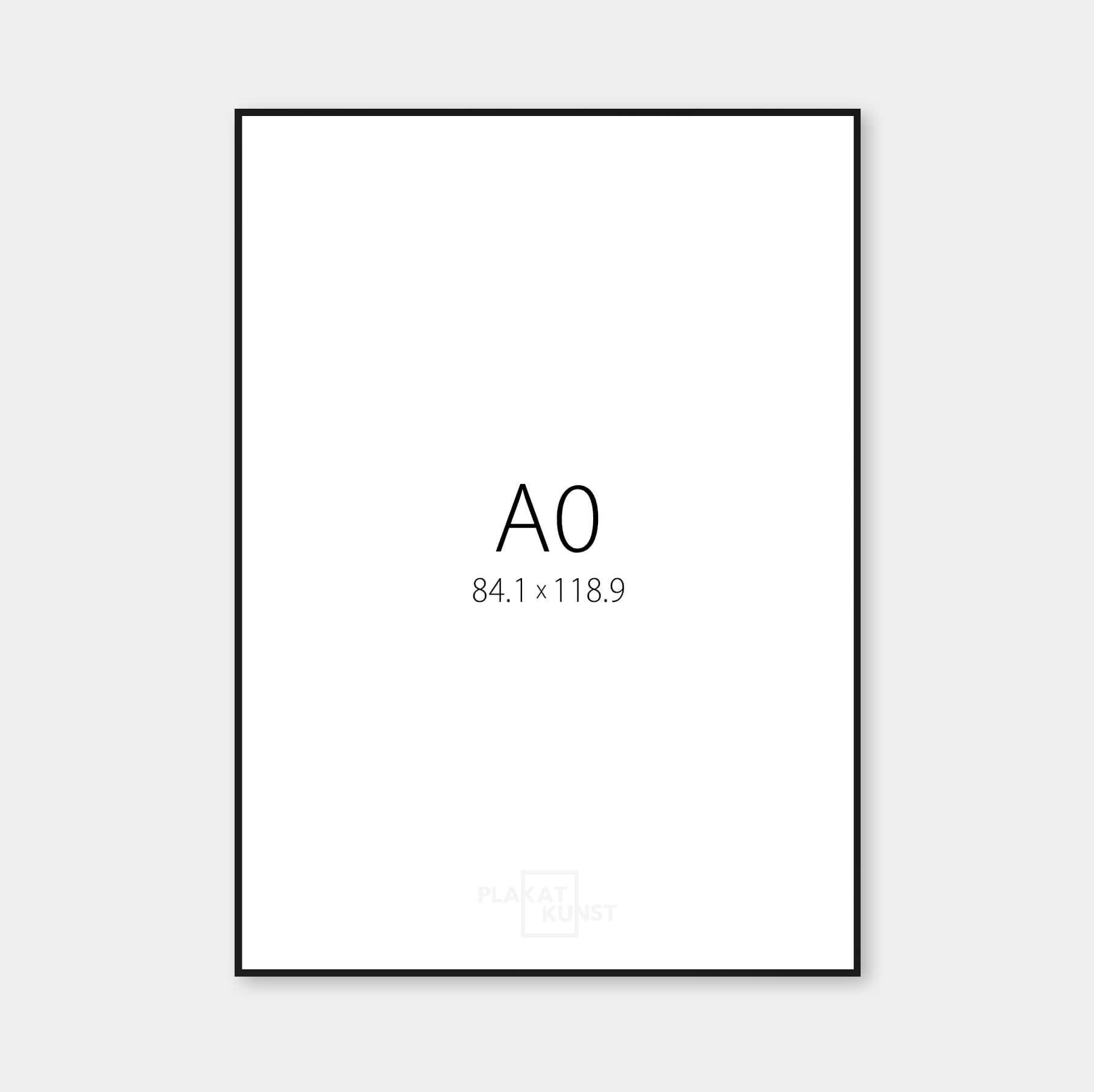 Sort premium aluramme - Smal (6 mm) - A0 (84,1x118,9 cm)