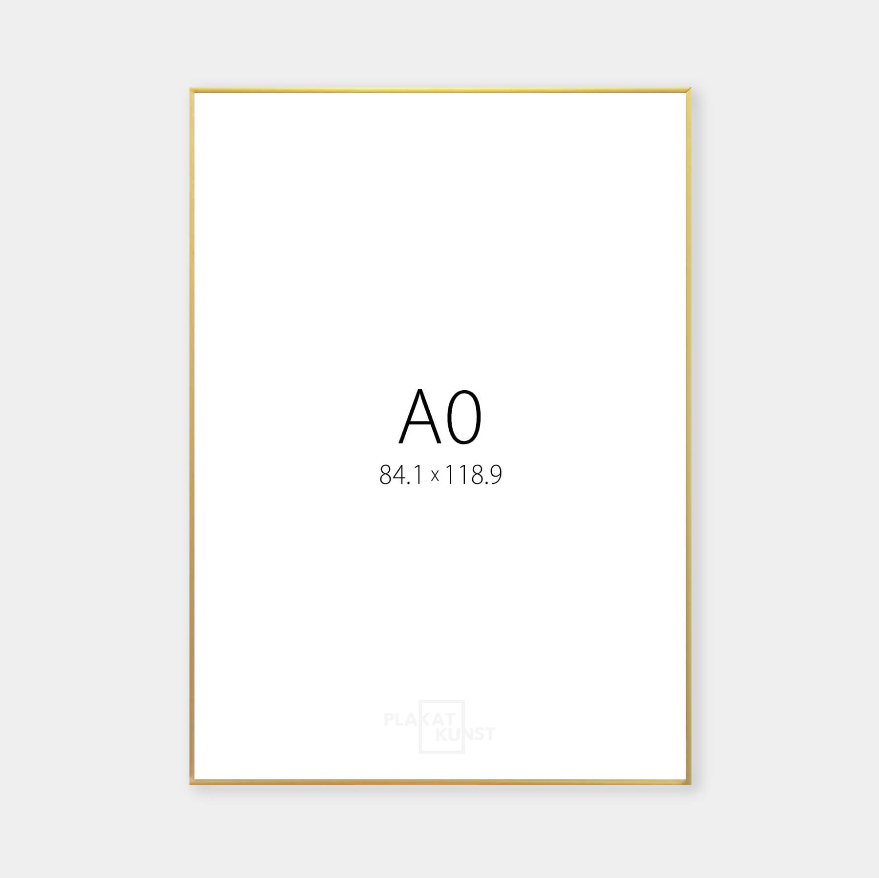 Guld premium aluramme - Smal (6 mm) - A0 (84,1x118,9 cm)