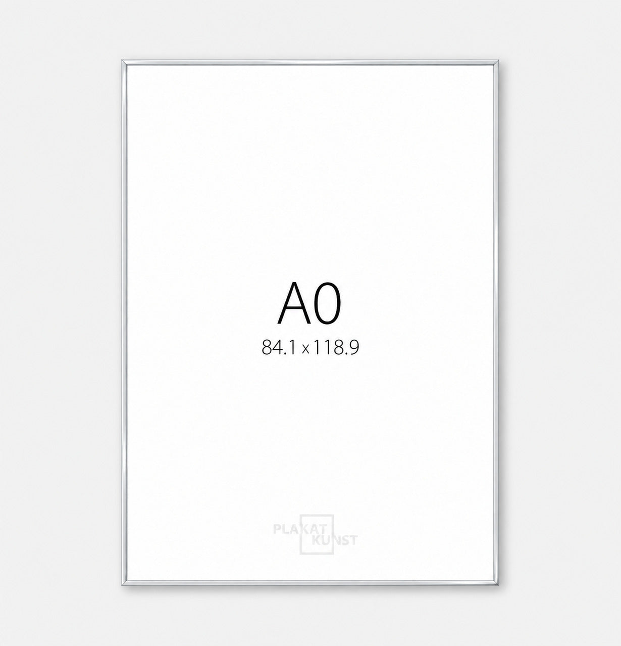 Blank sølv premium aluramme - Smal (6 mm) - A0 (84,1x118,9 cm)