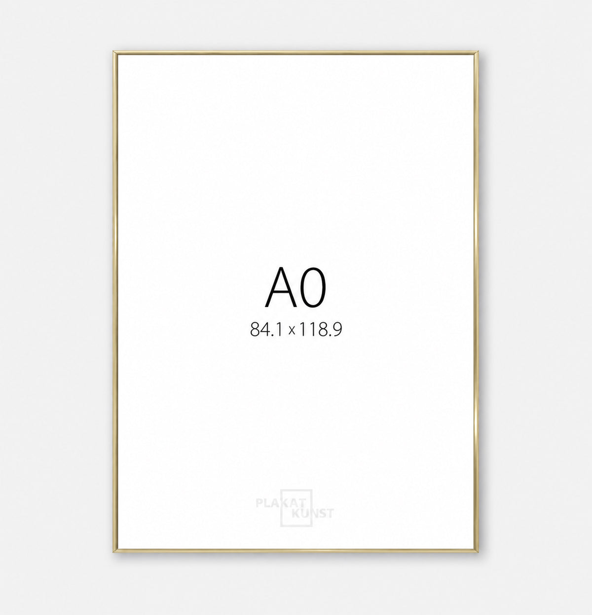 Guld premium aluramme - Smal (6 mm) - A0 (84,1x118,9 cm)
