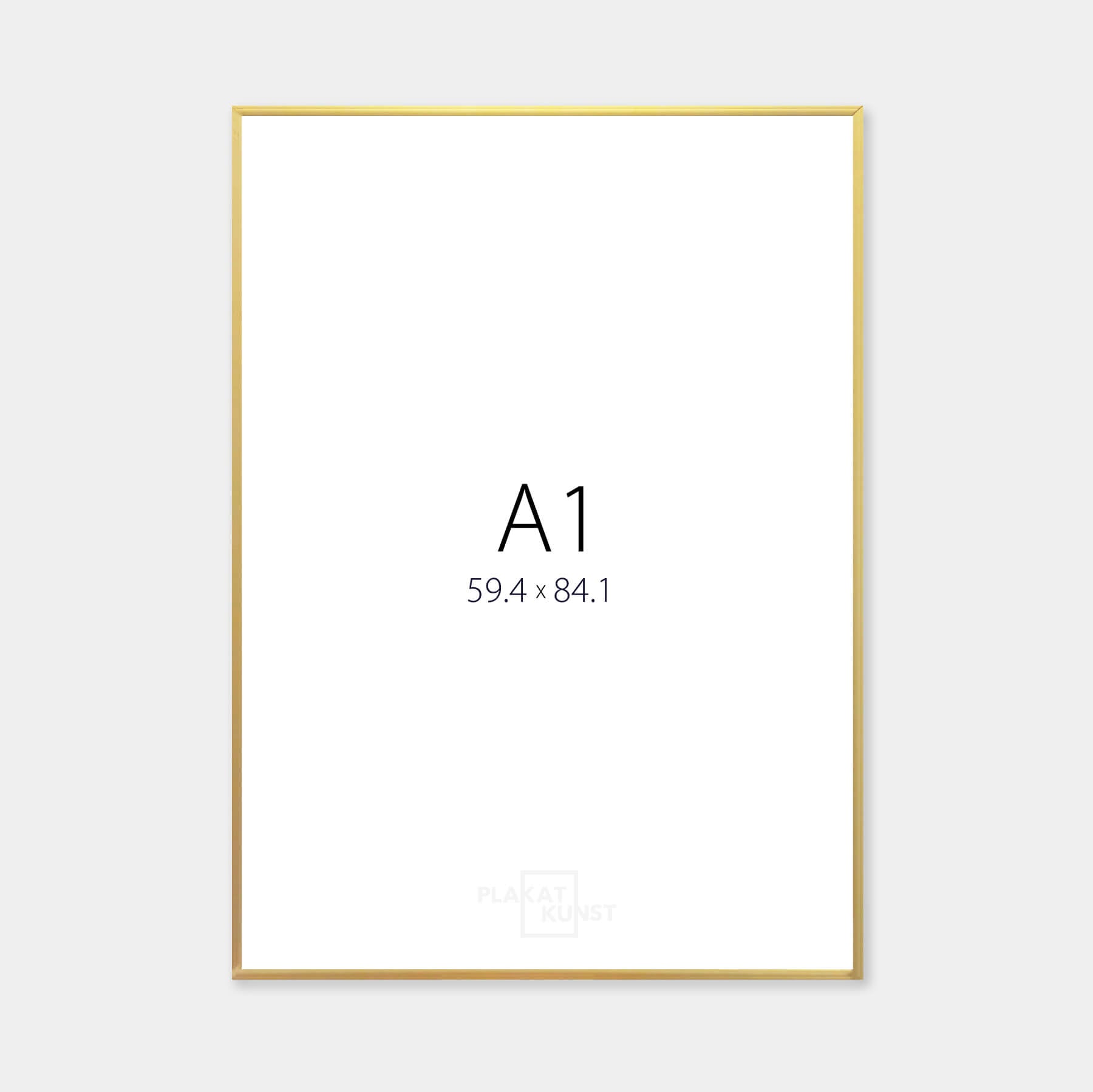 Guld aluramme – Smal (9 mm) – A1 (59,4x84,1 cm)