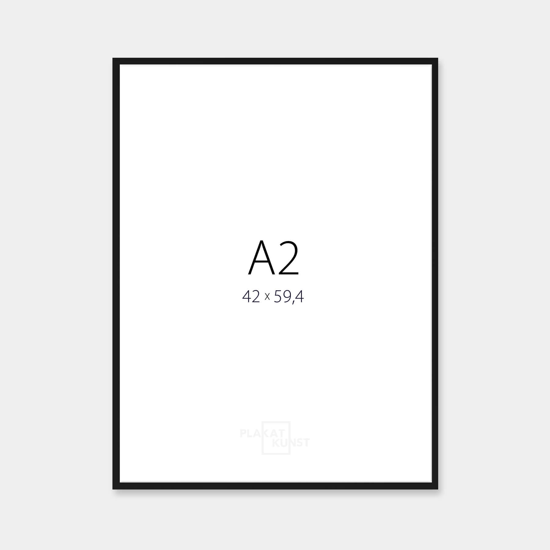 Sort aluramme – Smal (9 mm) – A2 (42x59,4 cm)