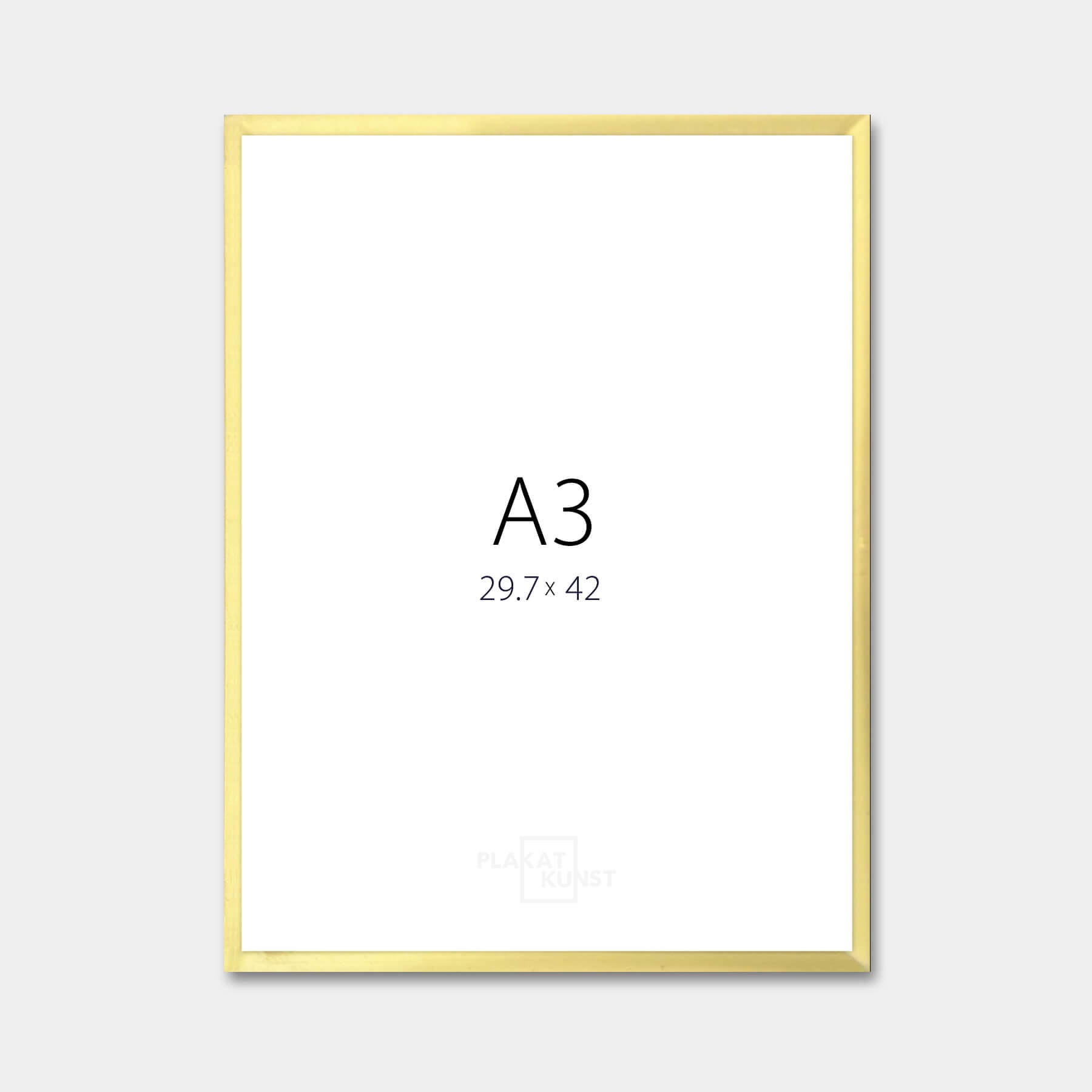 Guld aluramme – Smal (9 mm) – A3 (30x42 cm)