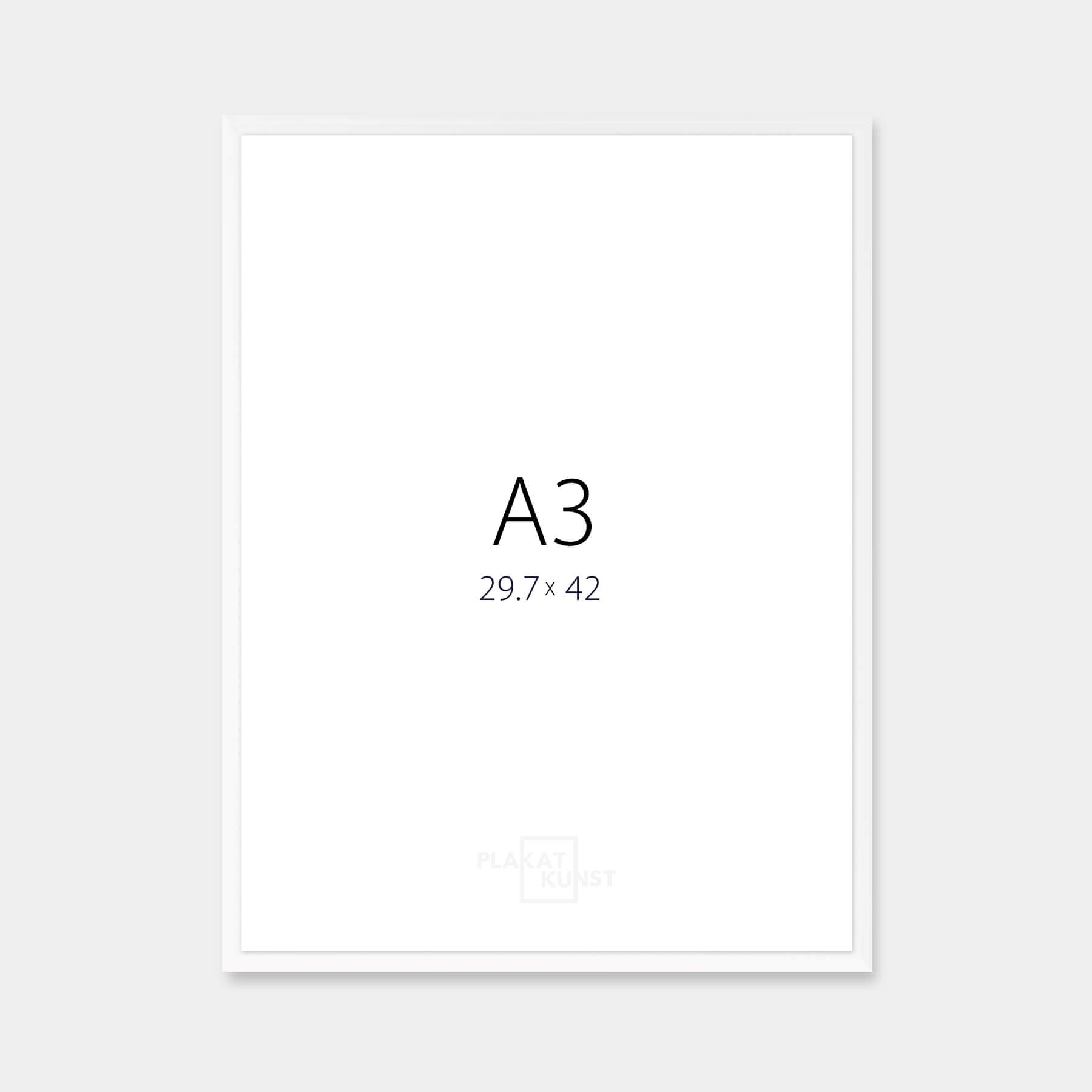 Mat sølv aluramme – Smal (9 mm) – A3 (30x42 cm)