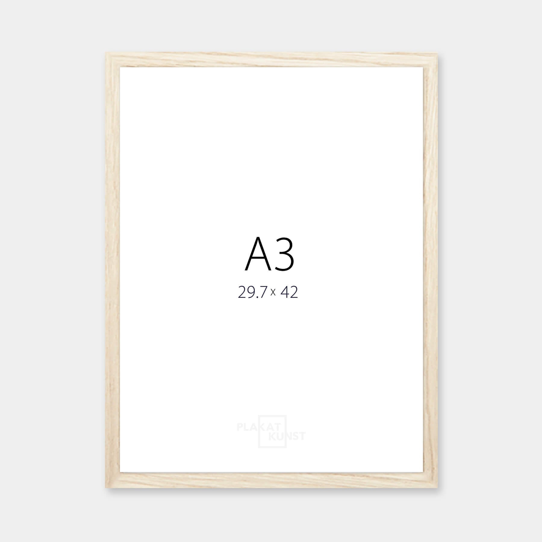Lys eg træramme – Smal (15 mm) – A3 (30x42 cm)