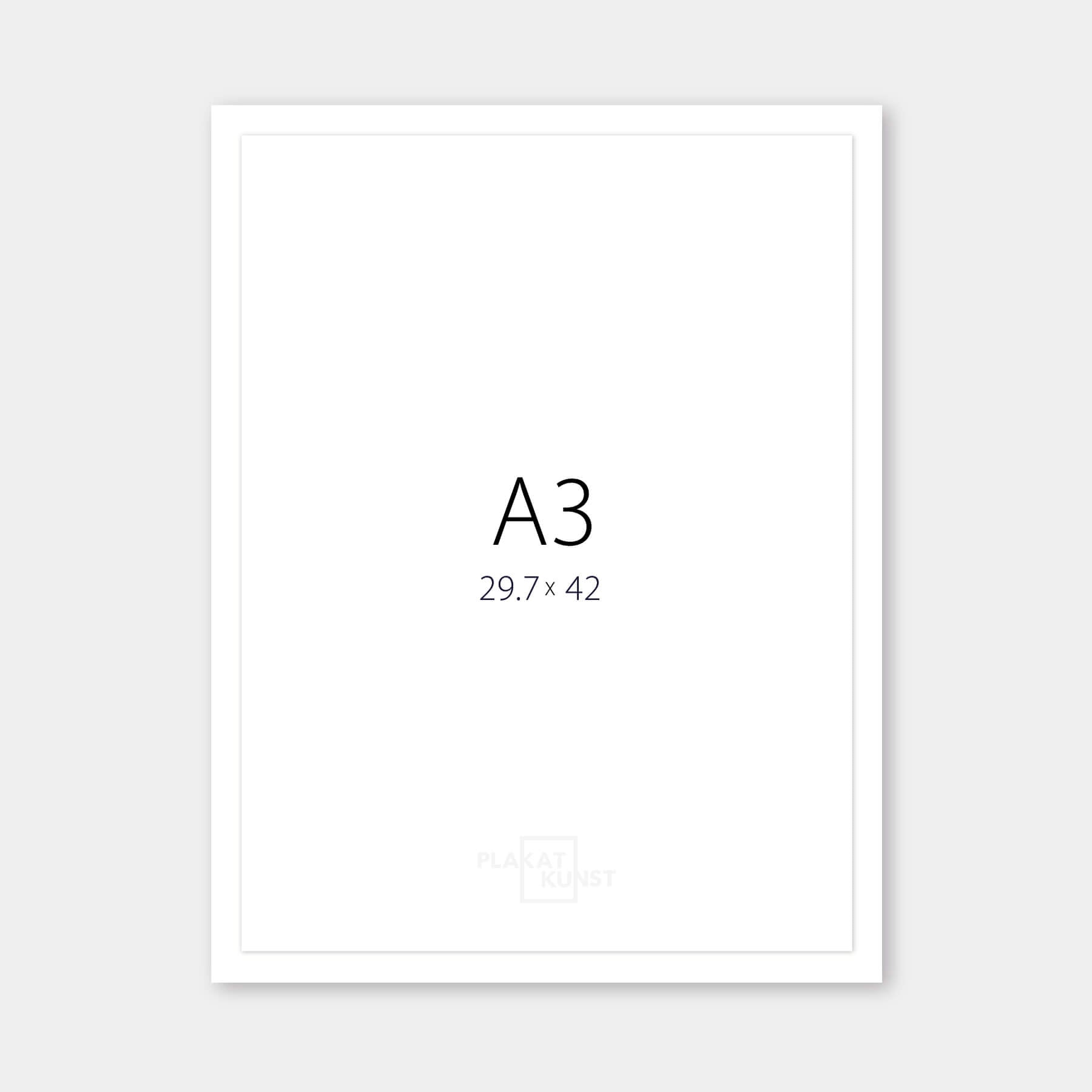 Hvid træramme – Smal (15 mm) – A3 (30x42 cm)