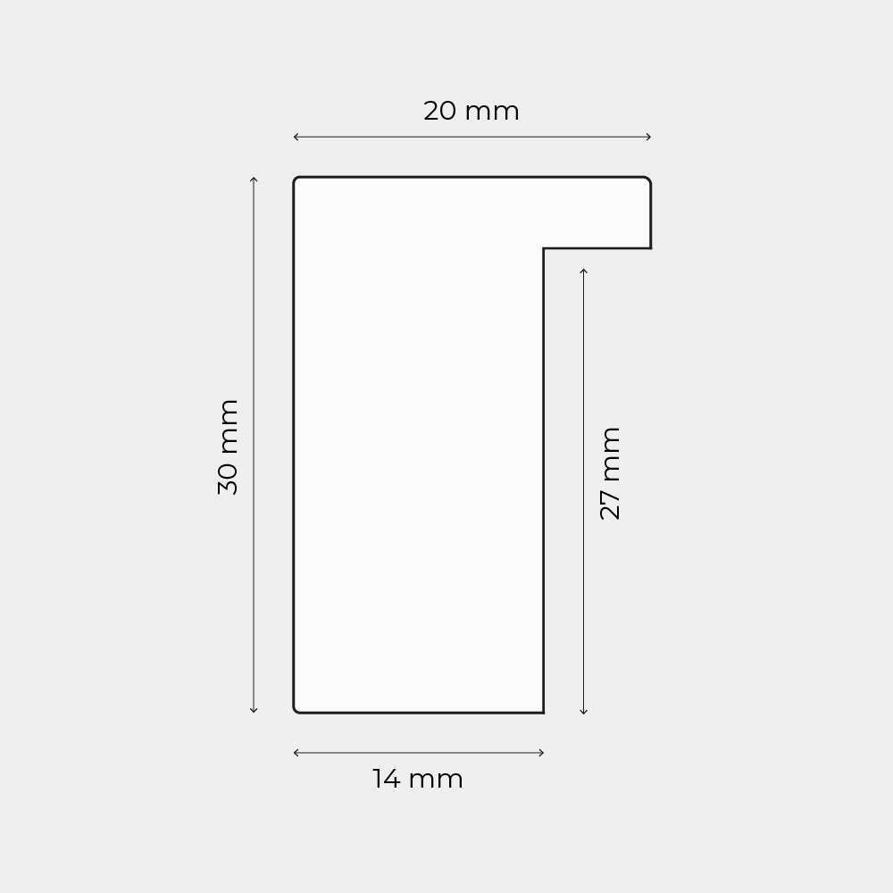 Sort træramme - Bred (20x20 mm)