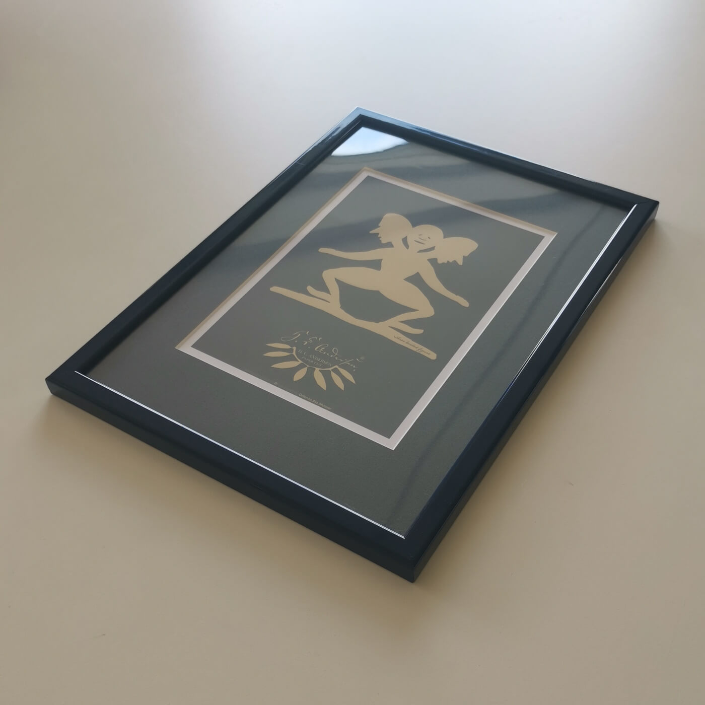 Mørk blå blank træramme - Smal (13 mm) - A4 (21x29.7 cm)