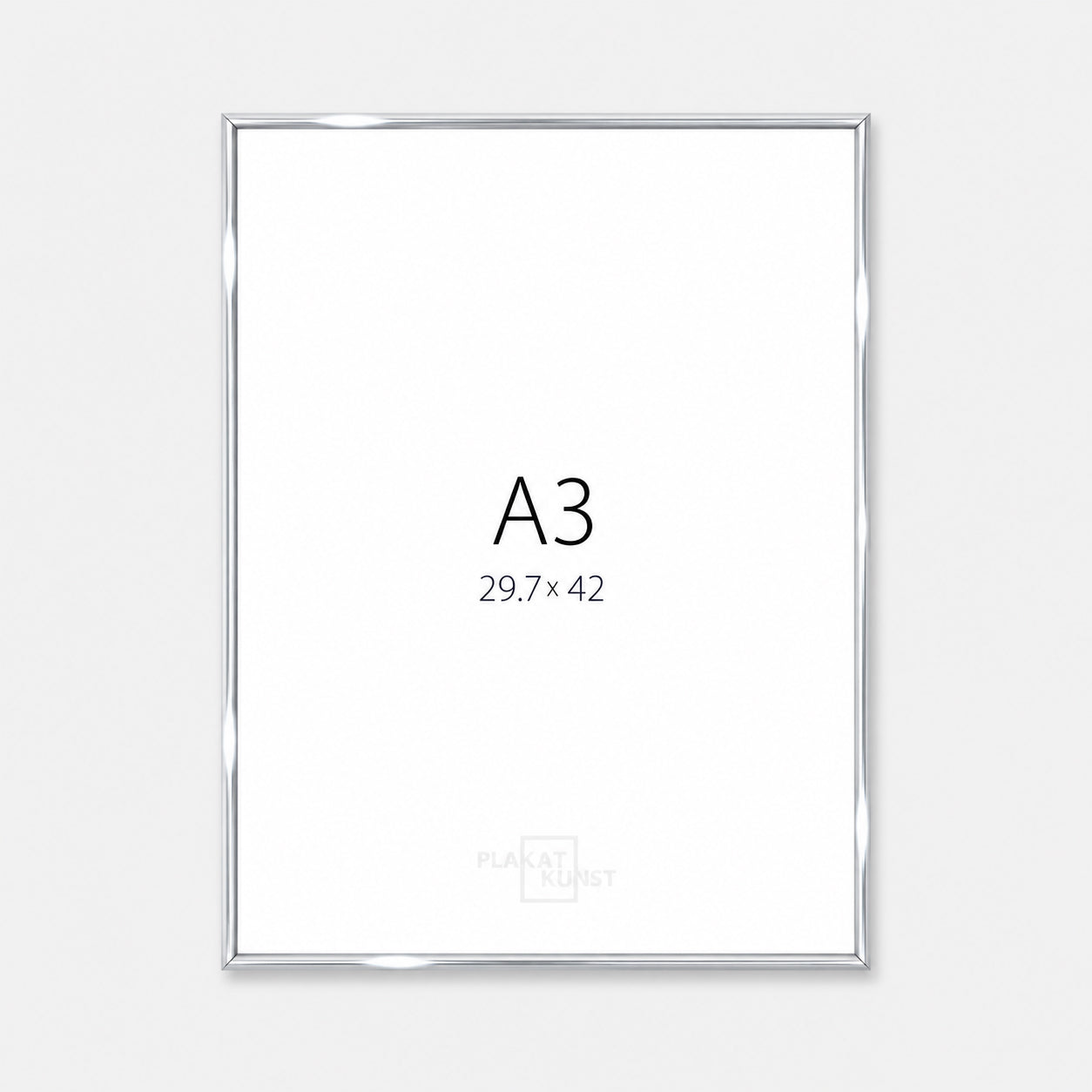 Blank sølv premium aluramme - Smal (6 mm) - A3 (30x42 cm)