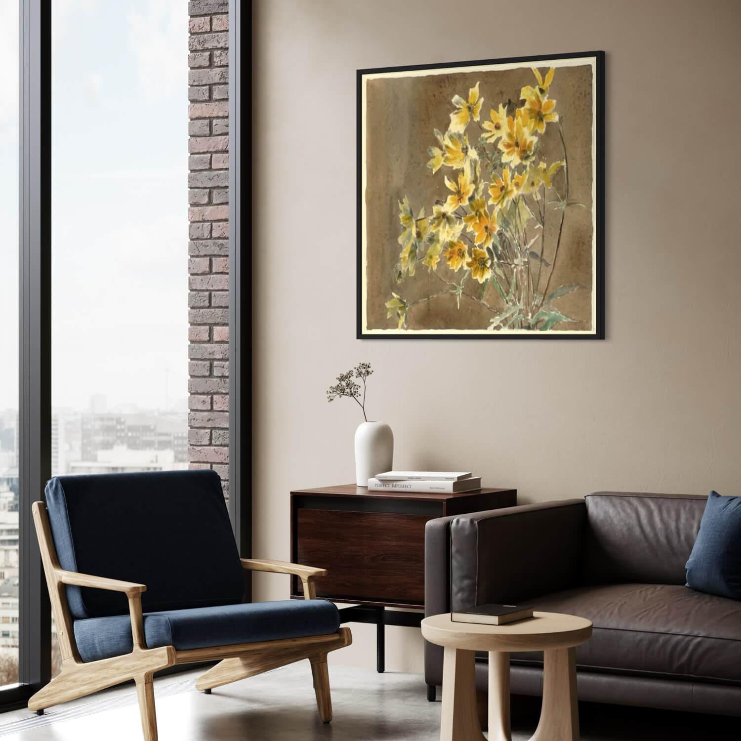 Sort træramme - Bred (20 mm) - 100x100 cm-PlakatKunst